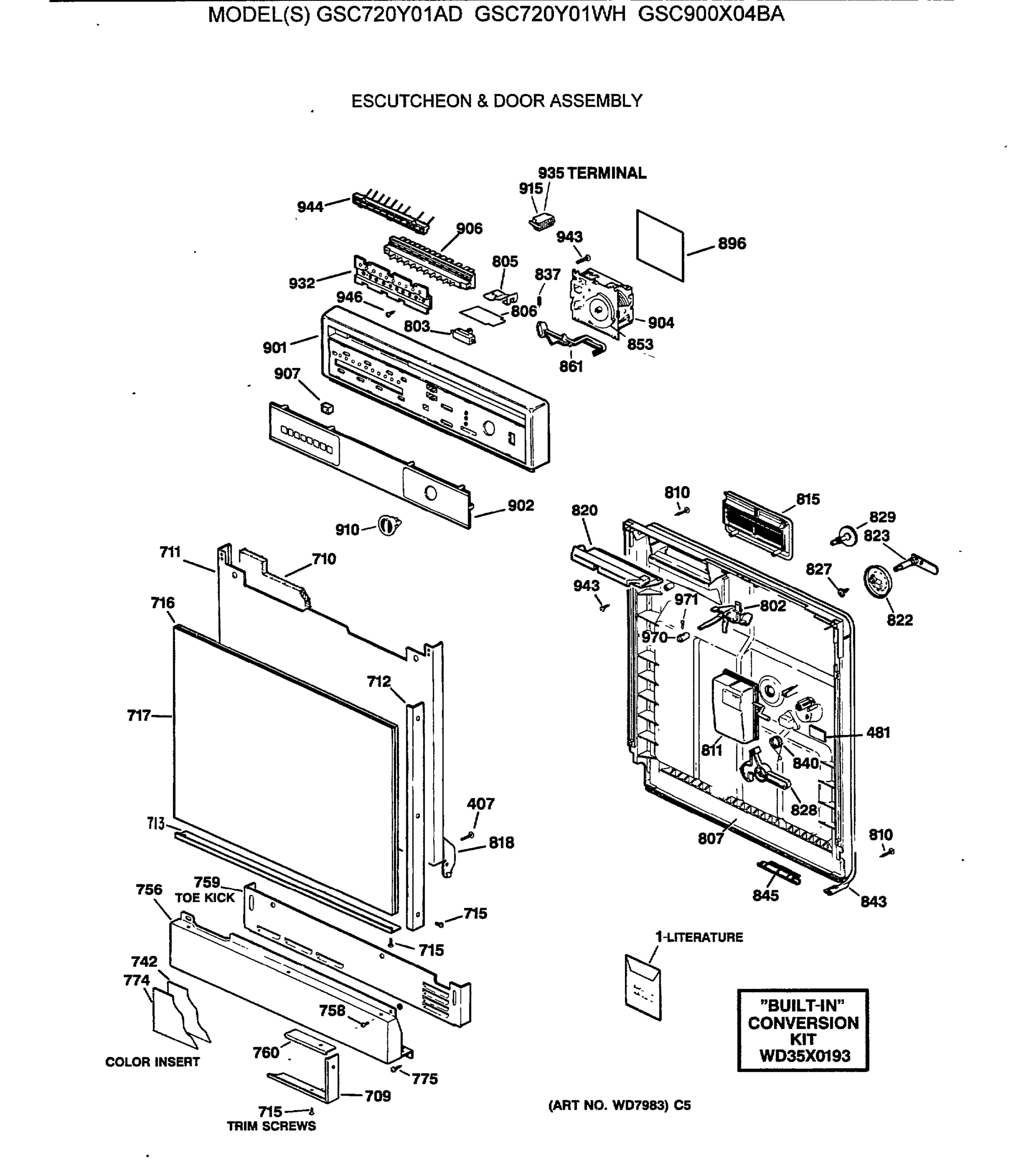 ESCUTCHEON & DOOR ASSEMBLY