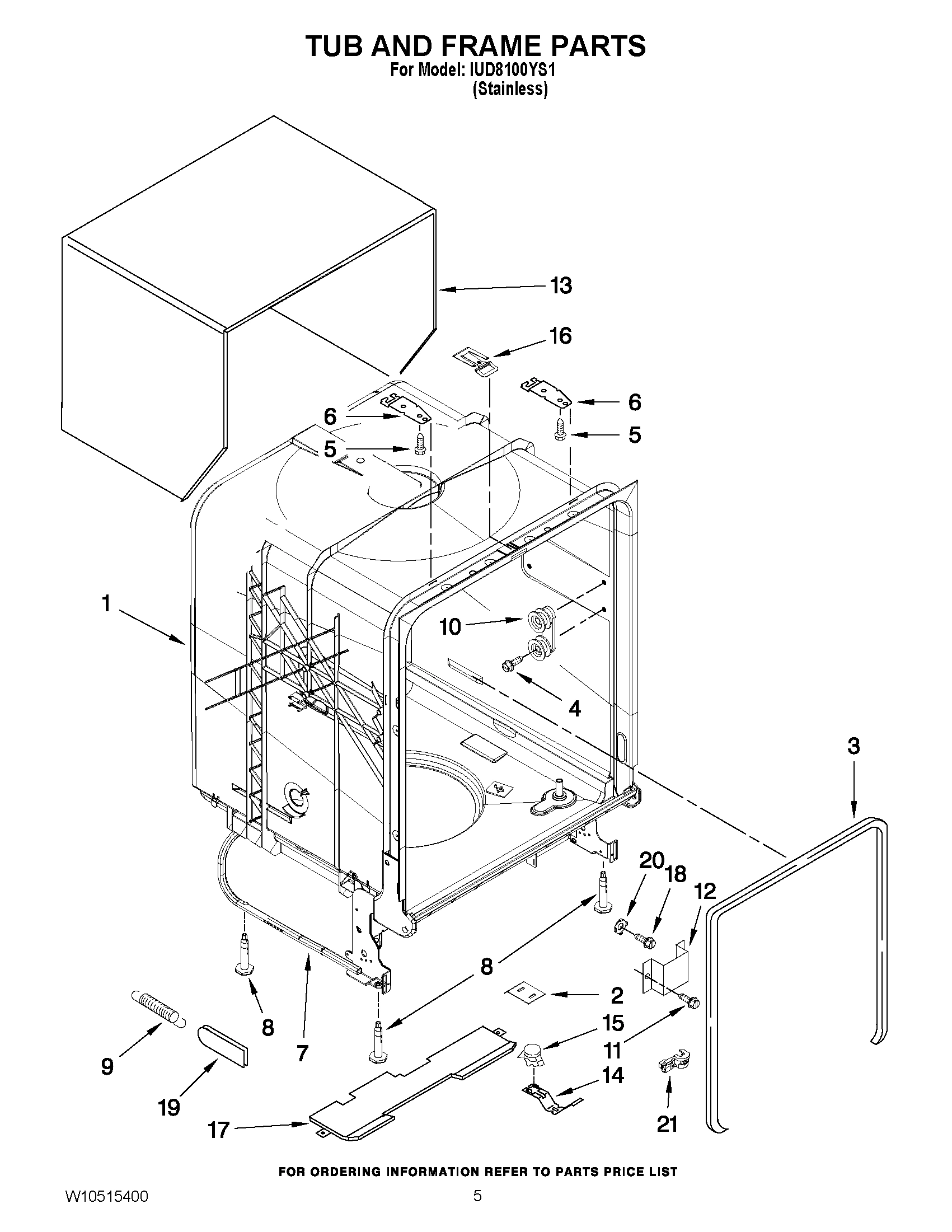 05 - TUB AND FRAME PARTS