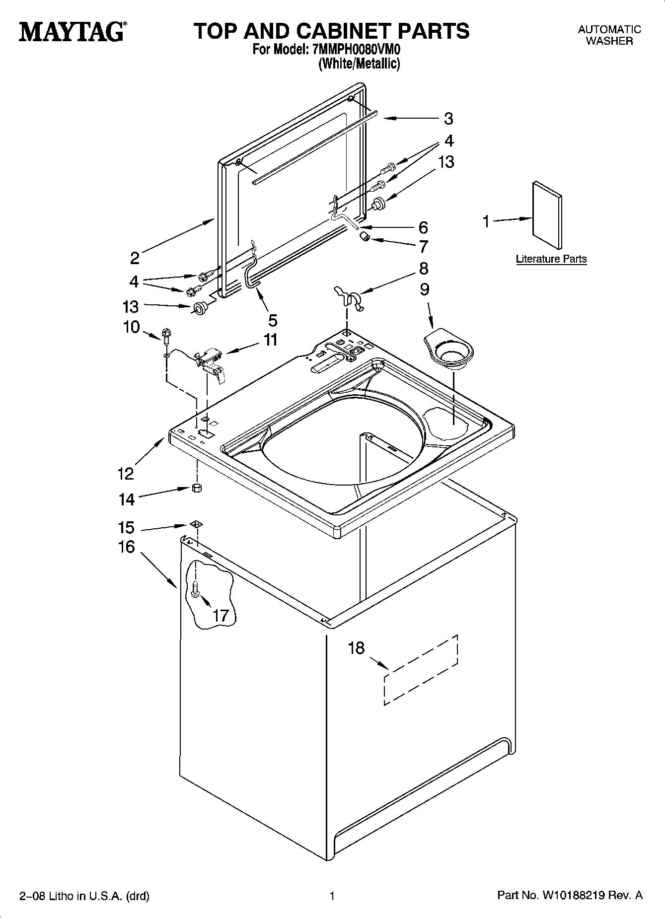 01 - TOP AND CABINET PARTS