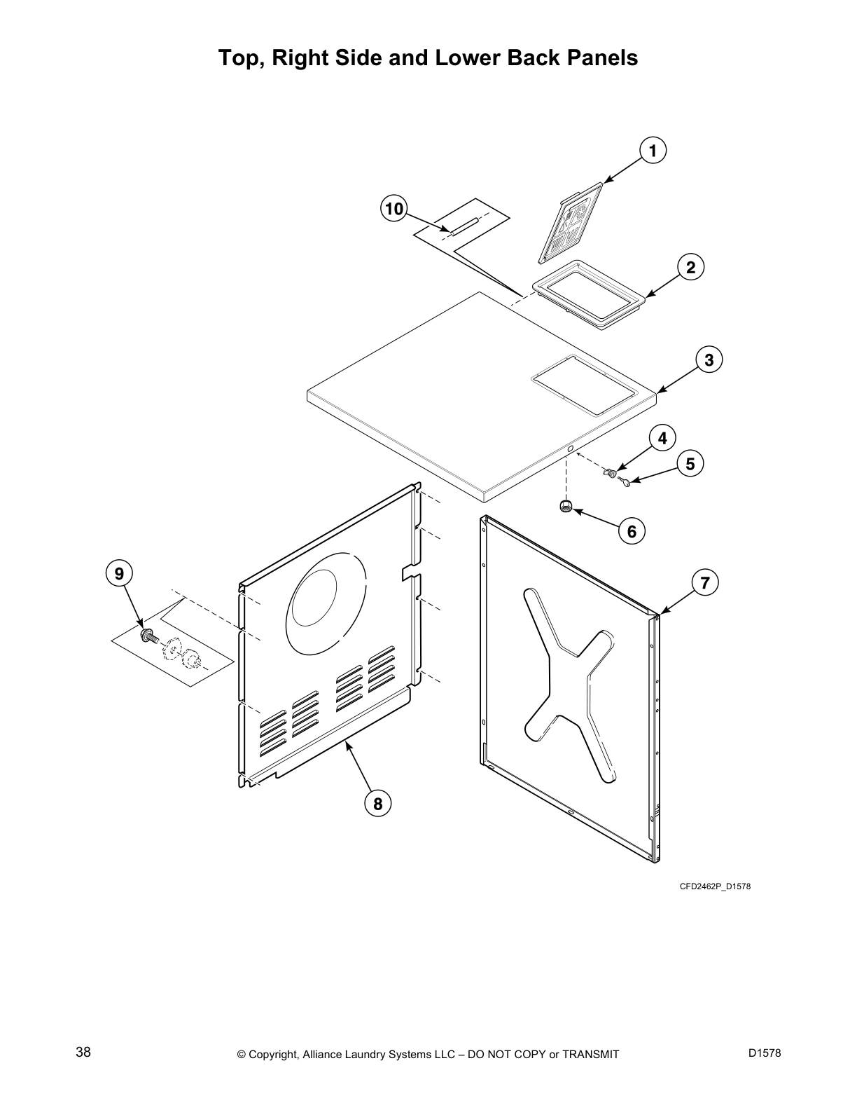 Top, Right Side and Lower Back Panels