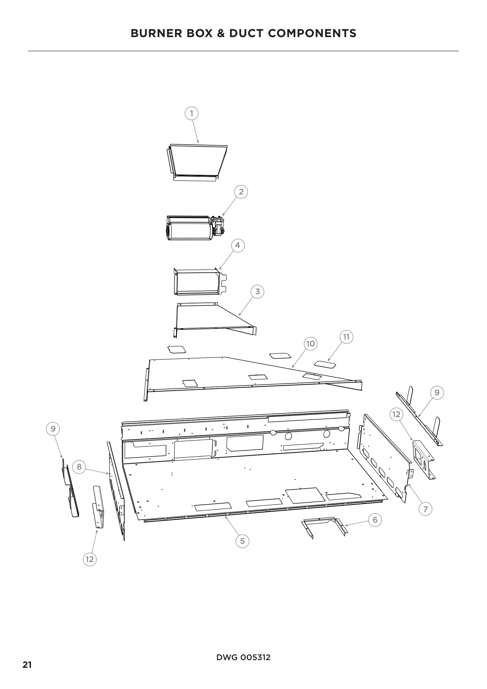 BURNER BOX & DUCT COMPONENTS