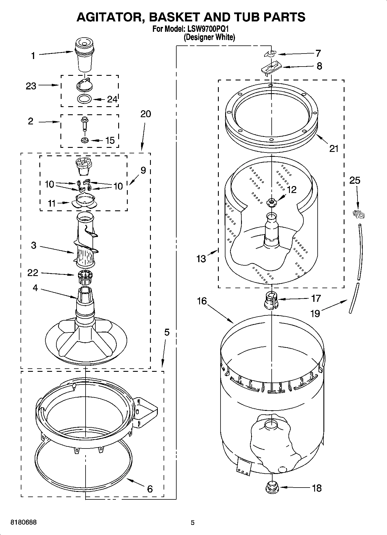 03 - AGITATOR, BASKET AND TUB PARTS