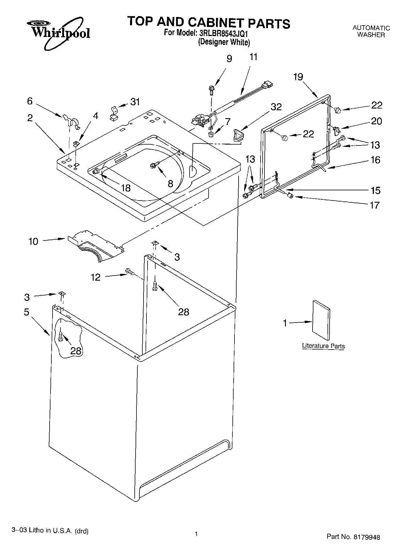 01 - TOP AND CABINET PARTS