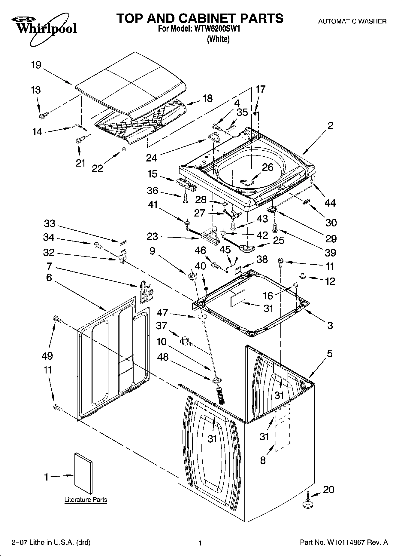 01 - TOP AND CABINET PARTS
