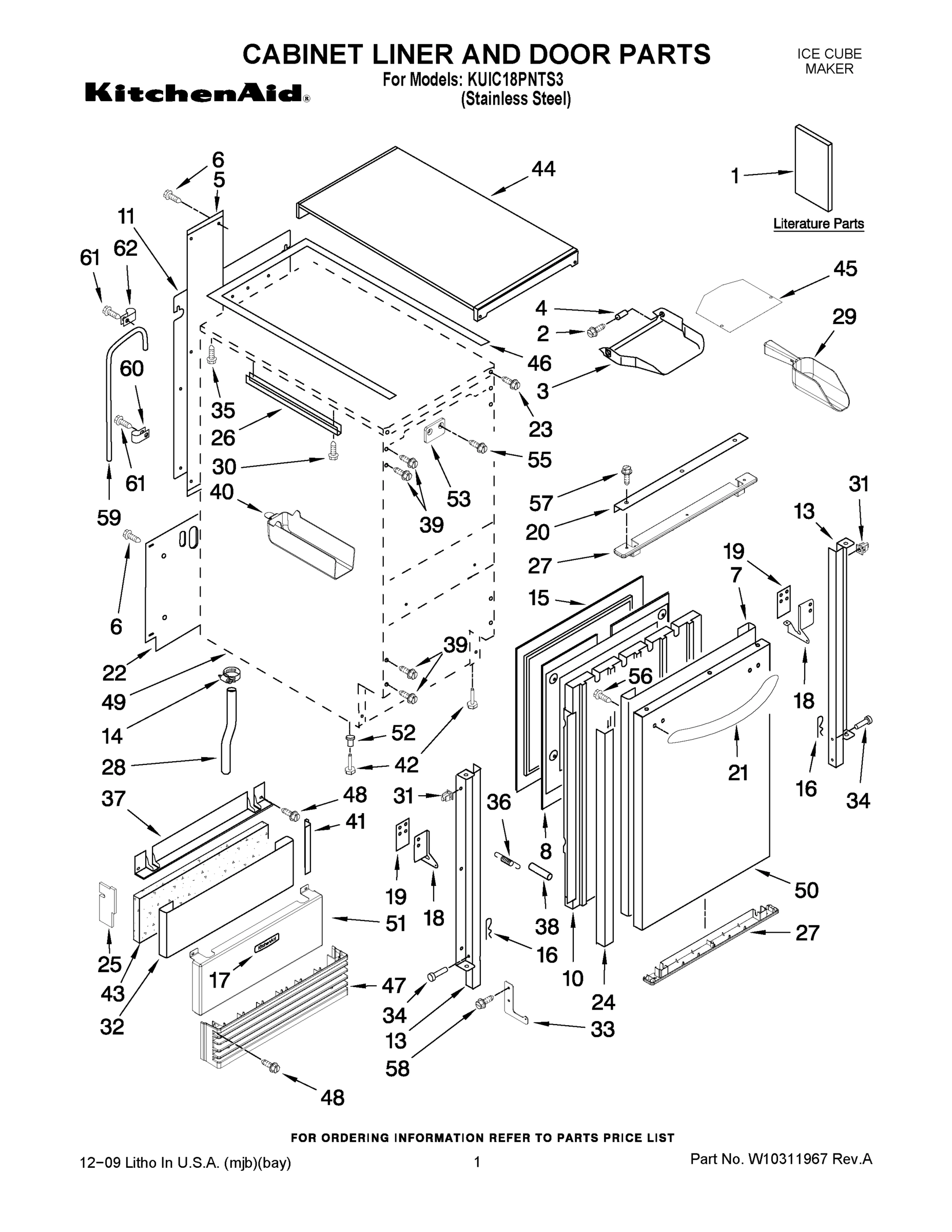 01 - CABINET LINER AND DOOR PARTS