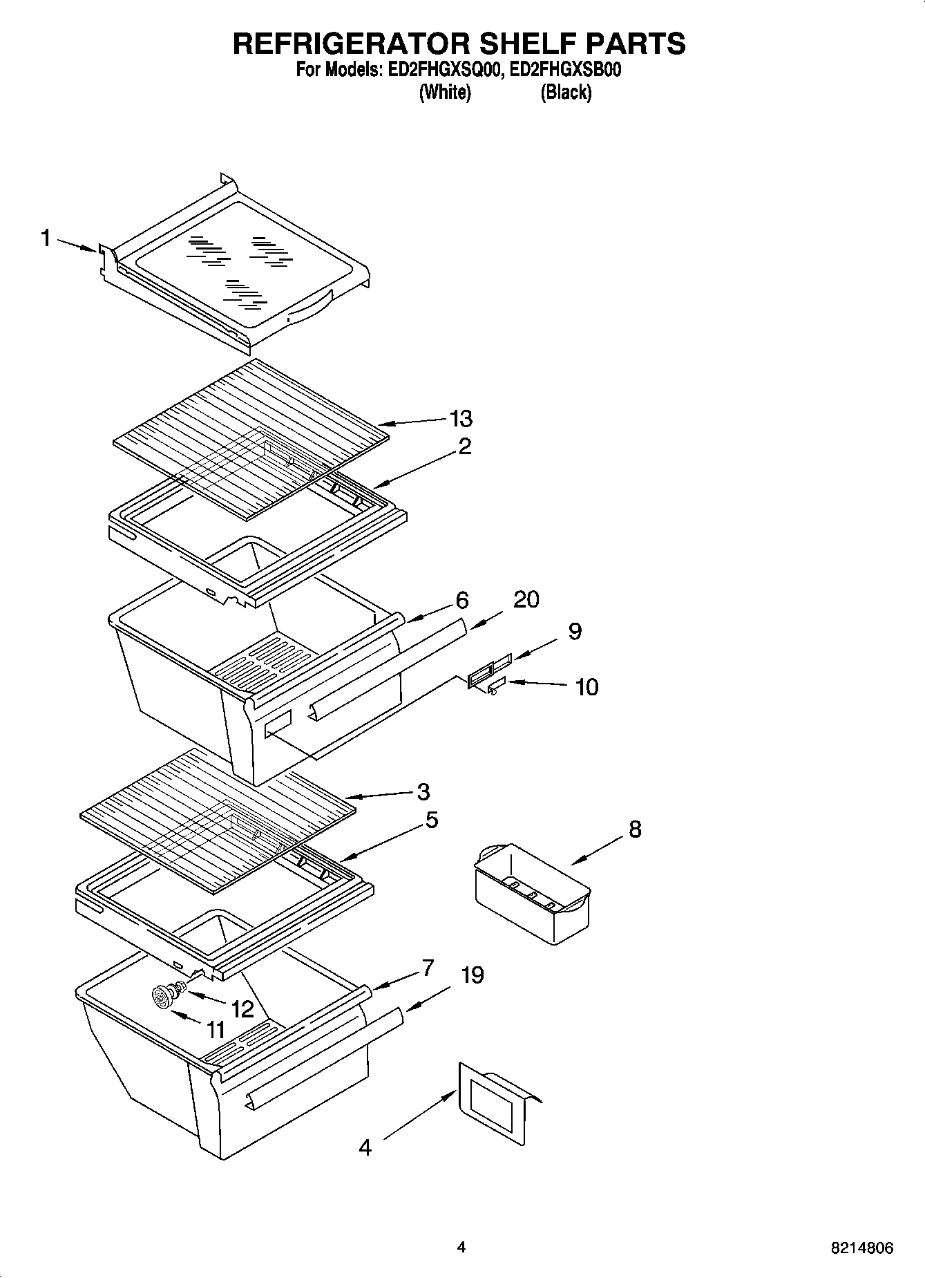 03 - REFRIGERATOR SHELF PARTS