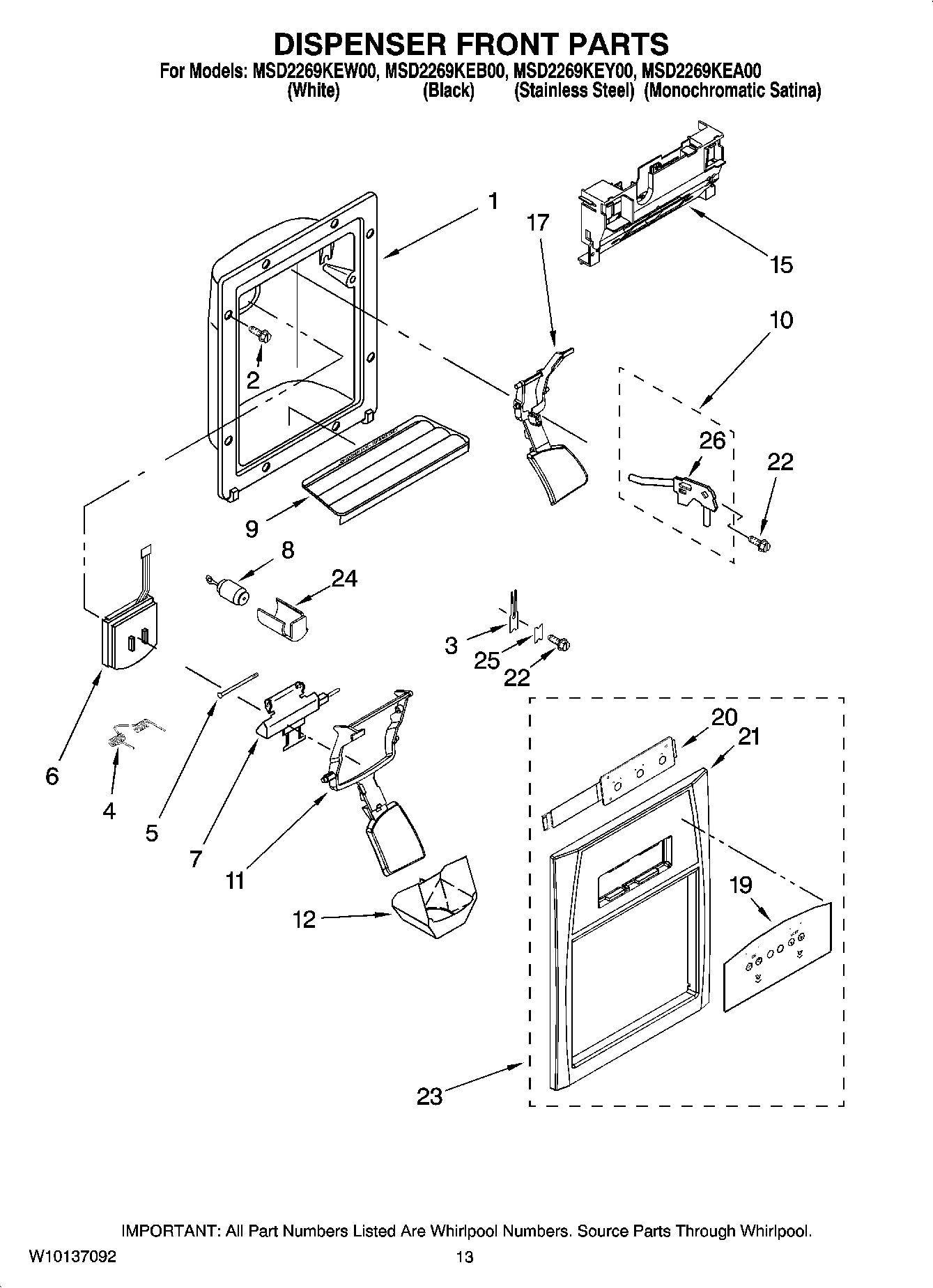 08 - DISPENSER FRONT PARTS