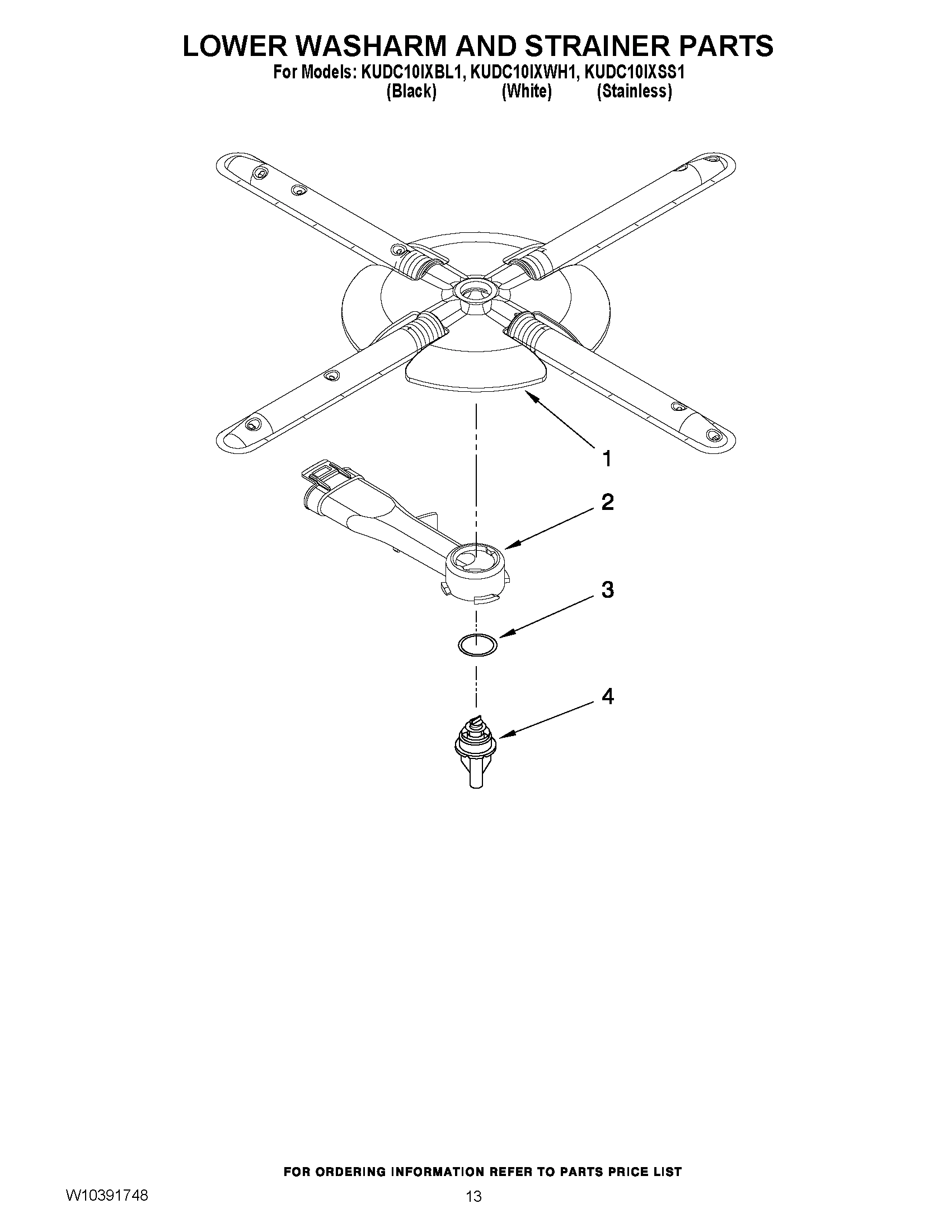 11 - LOWER WASHARM AND STRAINER PARTS