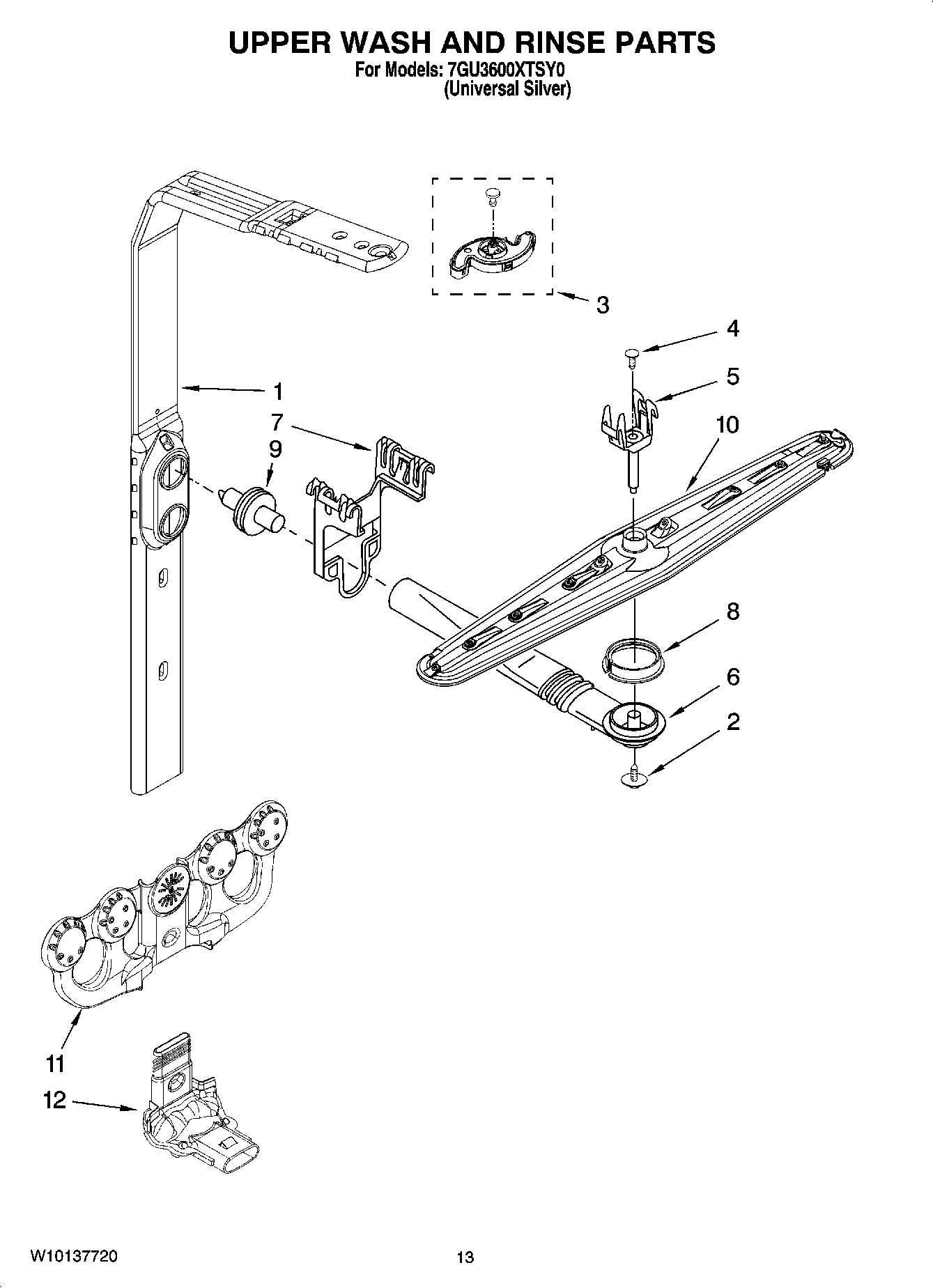 10 - UPPER WASH AND RINSE PARTS