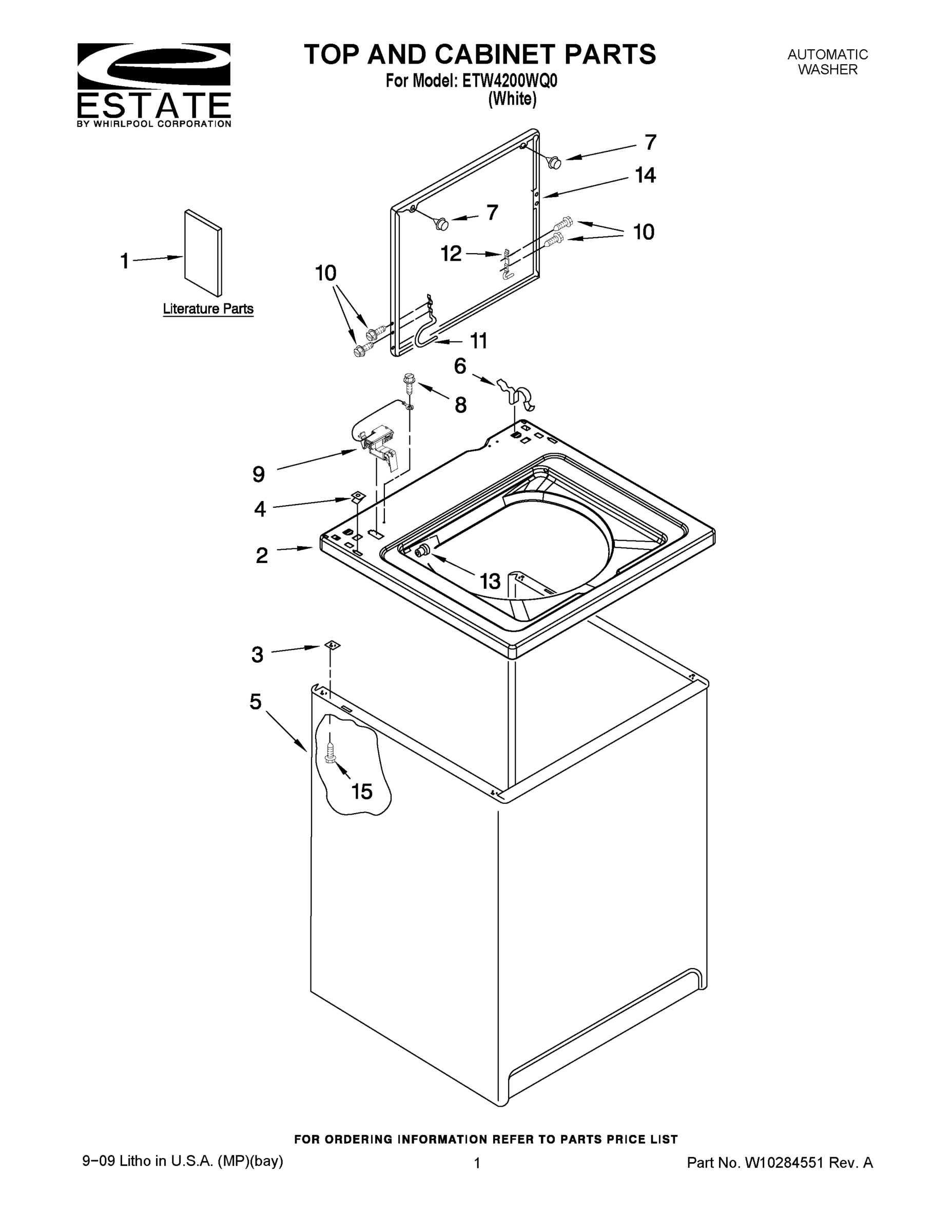 01 - TOP AND CABINET PARTS