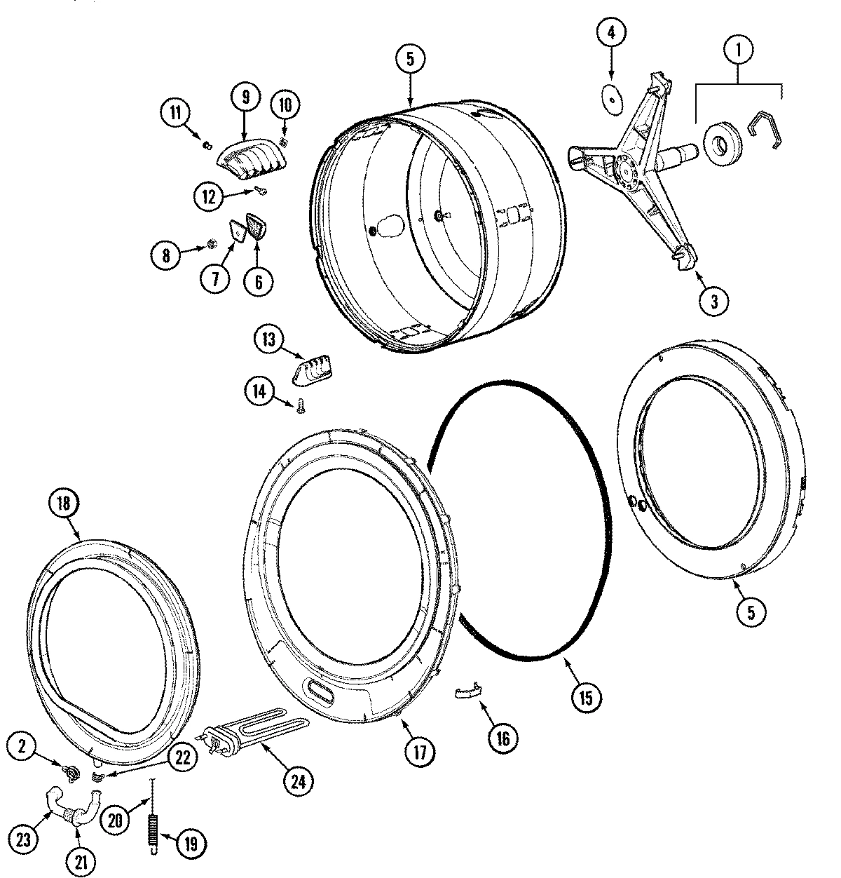 09 - SPINNER ASSEMBLY & OUTER TUB COVER