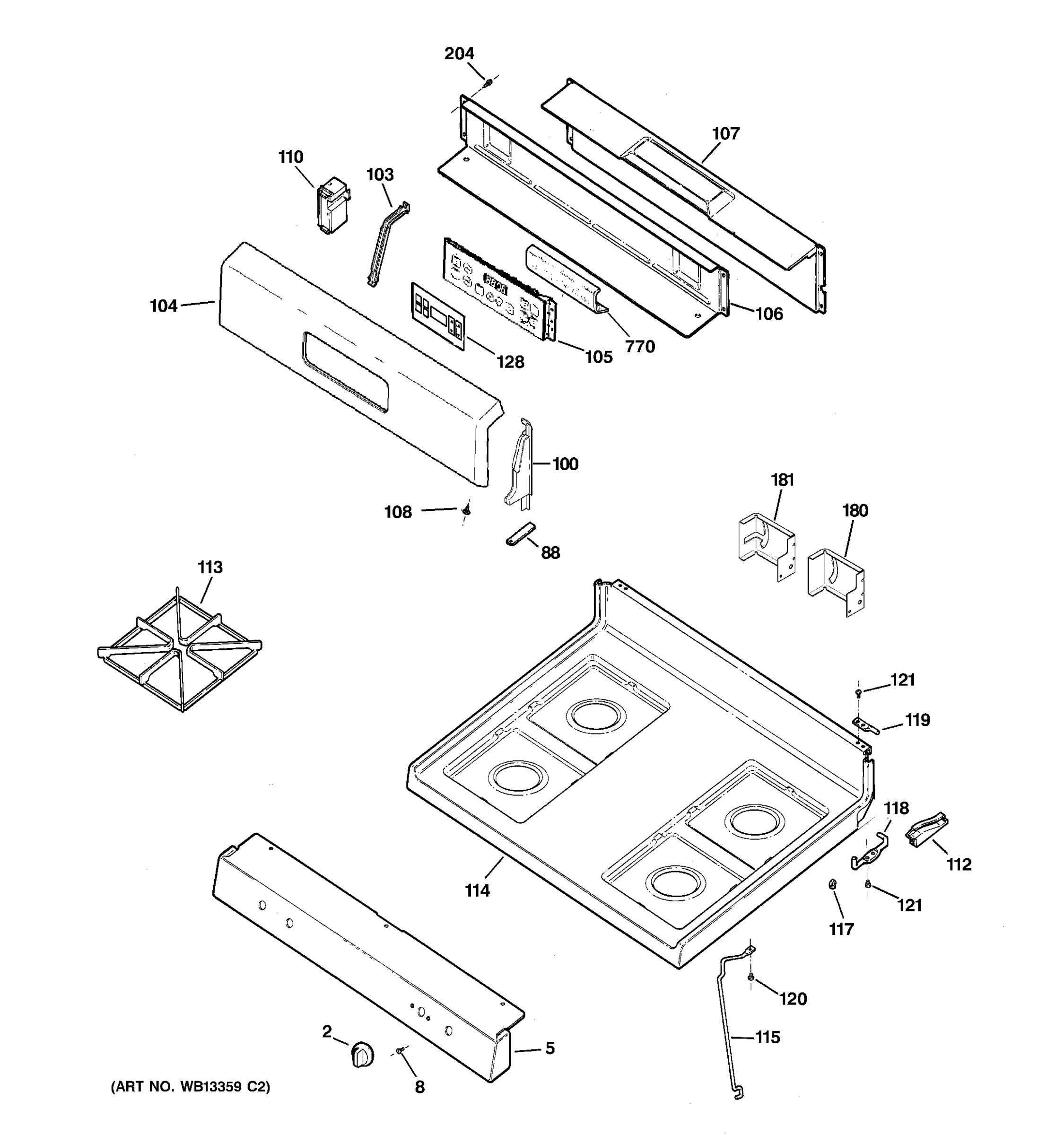 CONTROL PANEL & COOKTOP