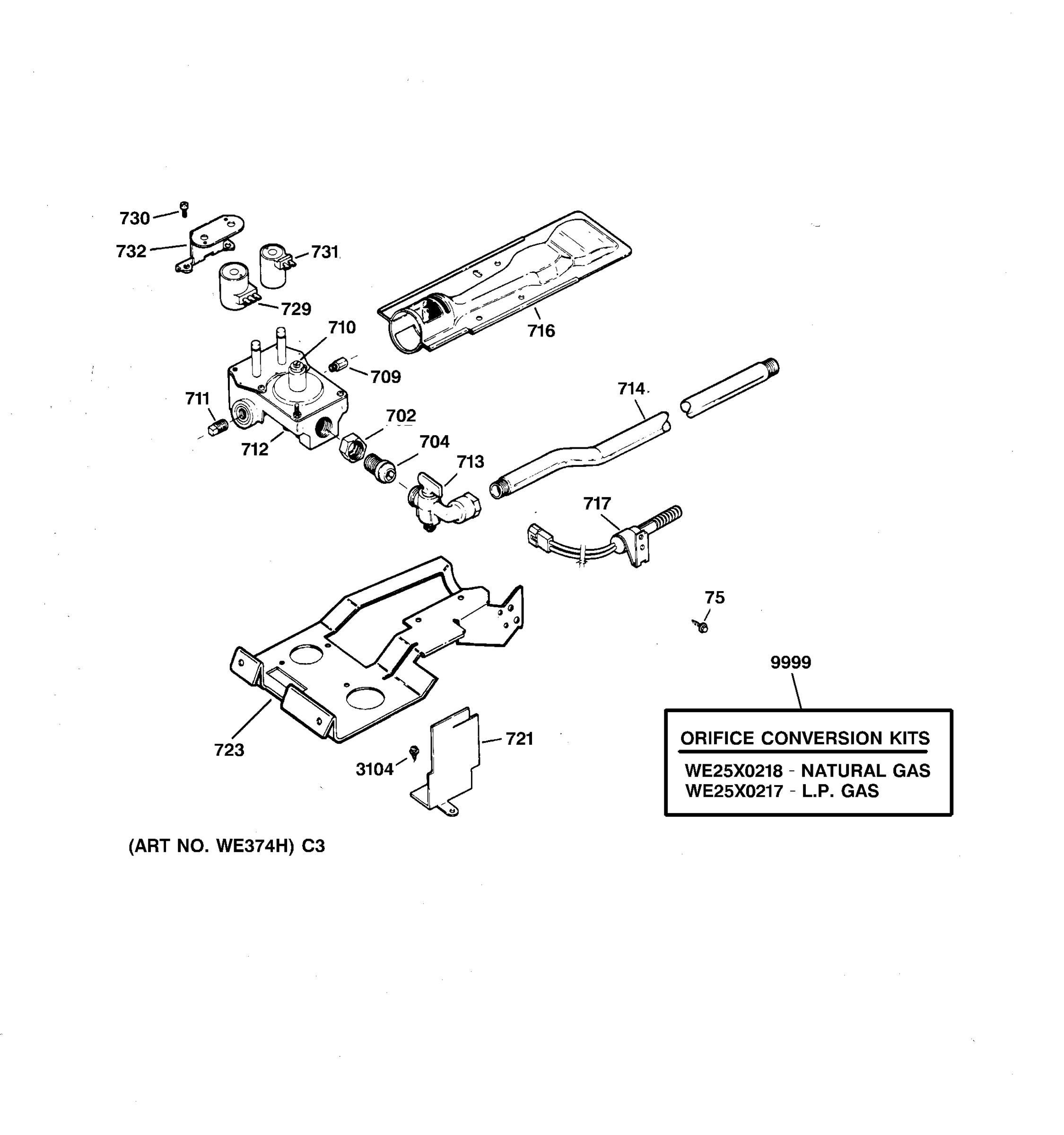 GAS VALVE & BURNER ASSEMBLY