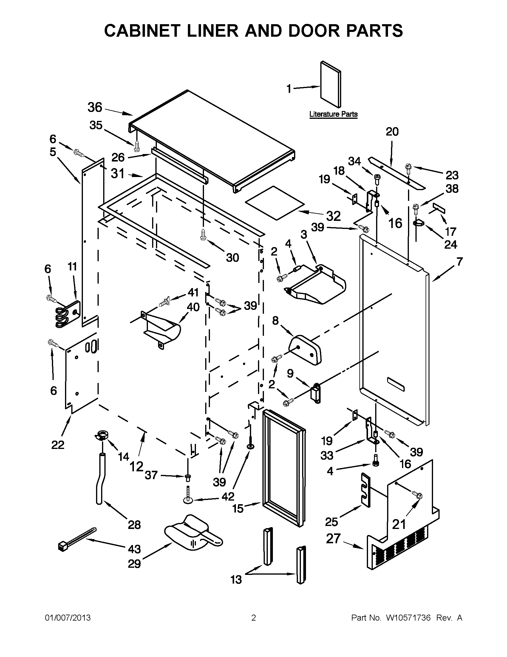01 - CABINET LINER AND DOOR PARTS