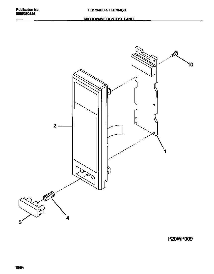 10 - MICROWAVE CONTROL PANEL