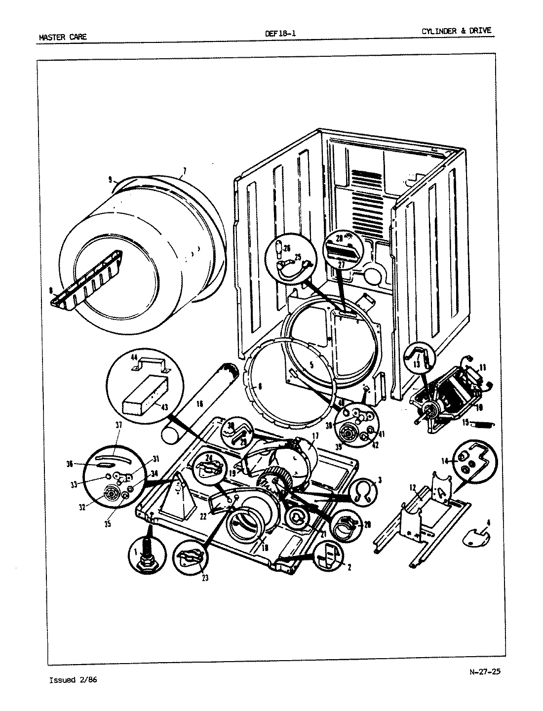 02 - CYLINDER & DRIVE (ORIG.-REV. A-F)