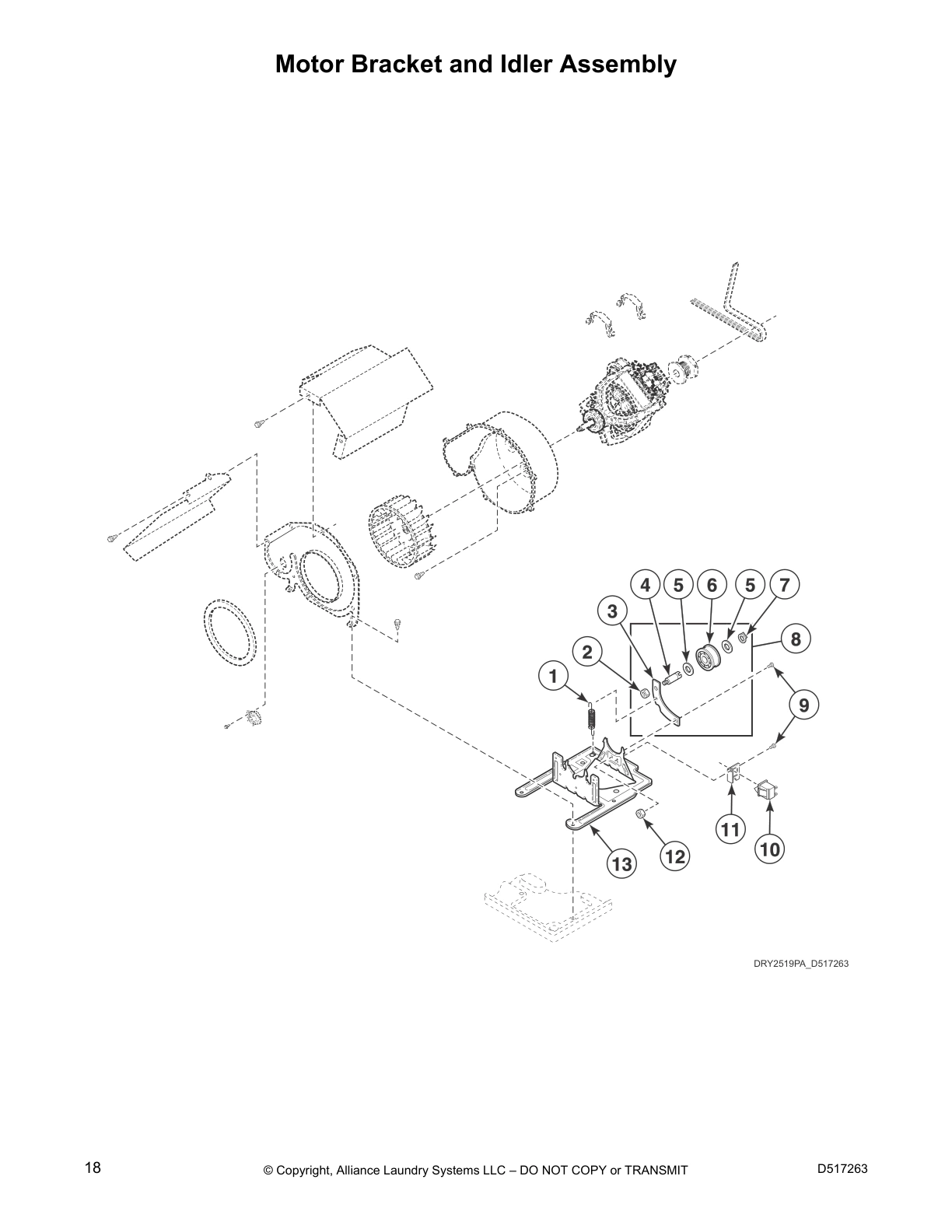 Motor Bracket and Idler Assembly
