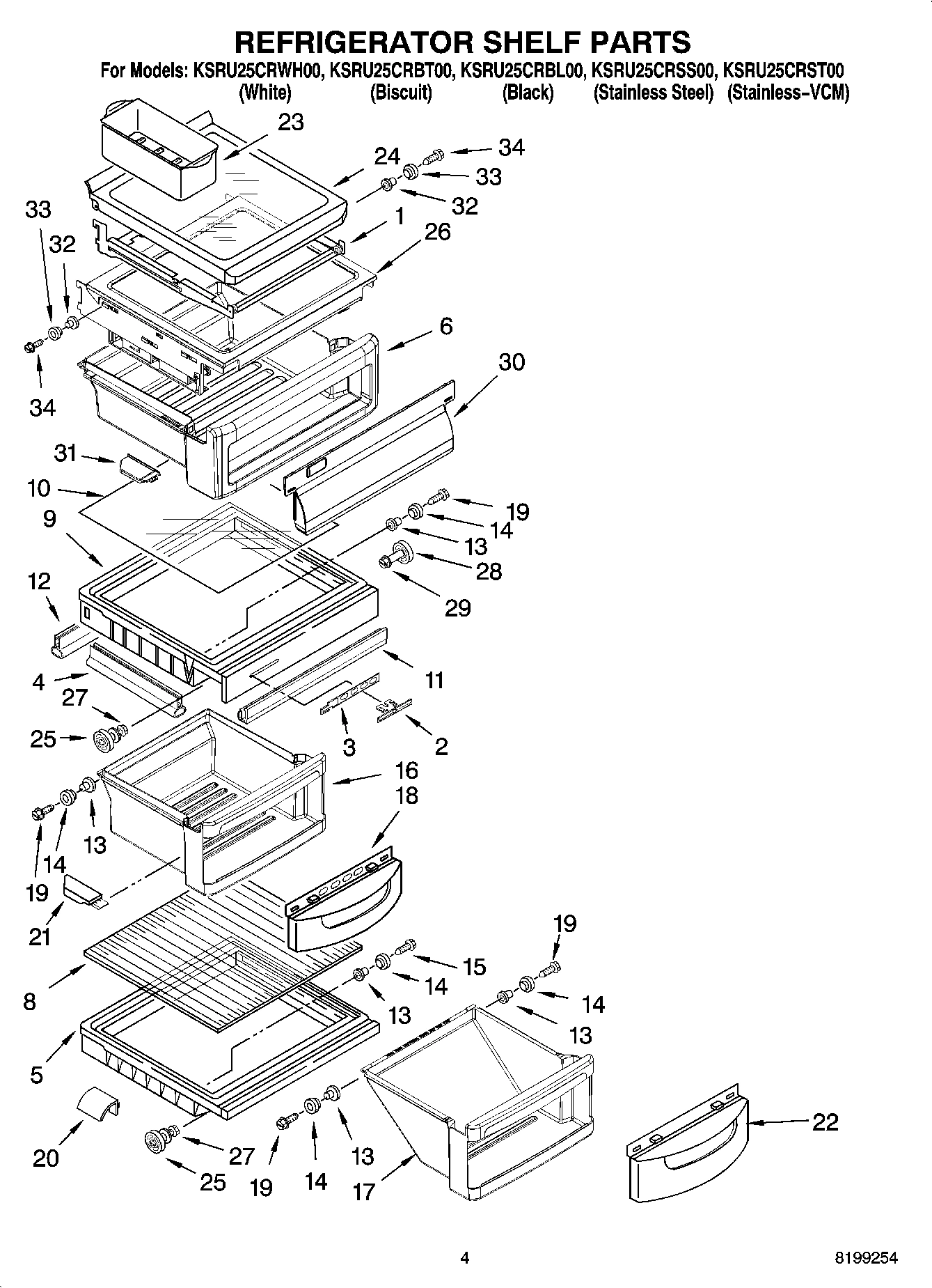 03 - REFRIGERATOR SHELF PARTS