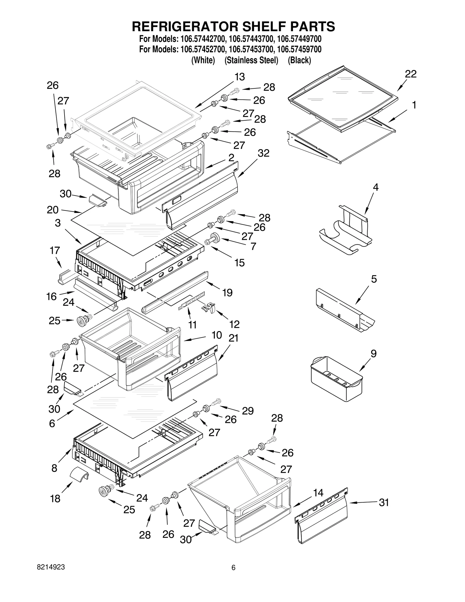 REFRIGERATOR SHELF PARTS
