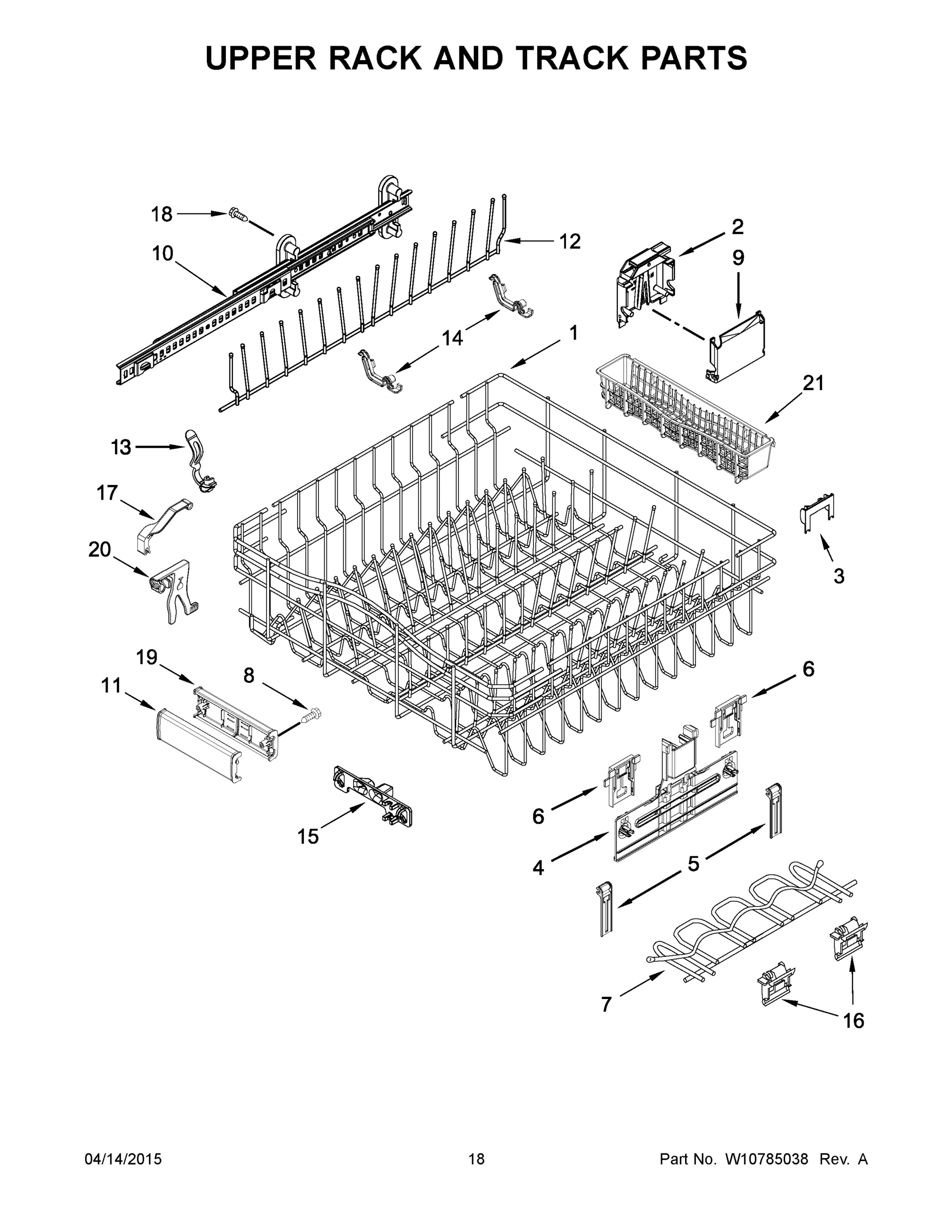 10 - UPPER RACK AND TRACK PARTS
