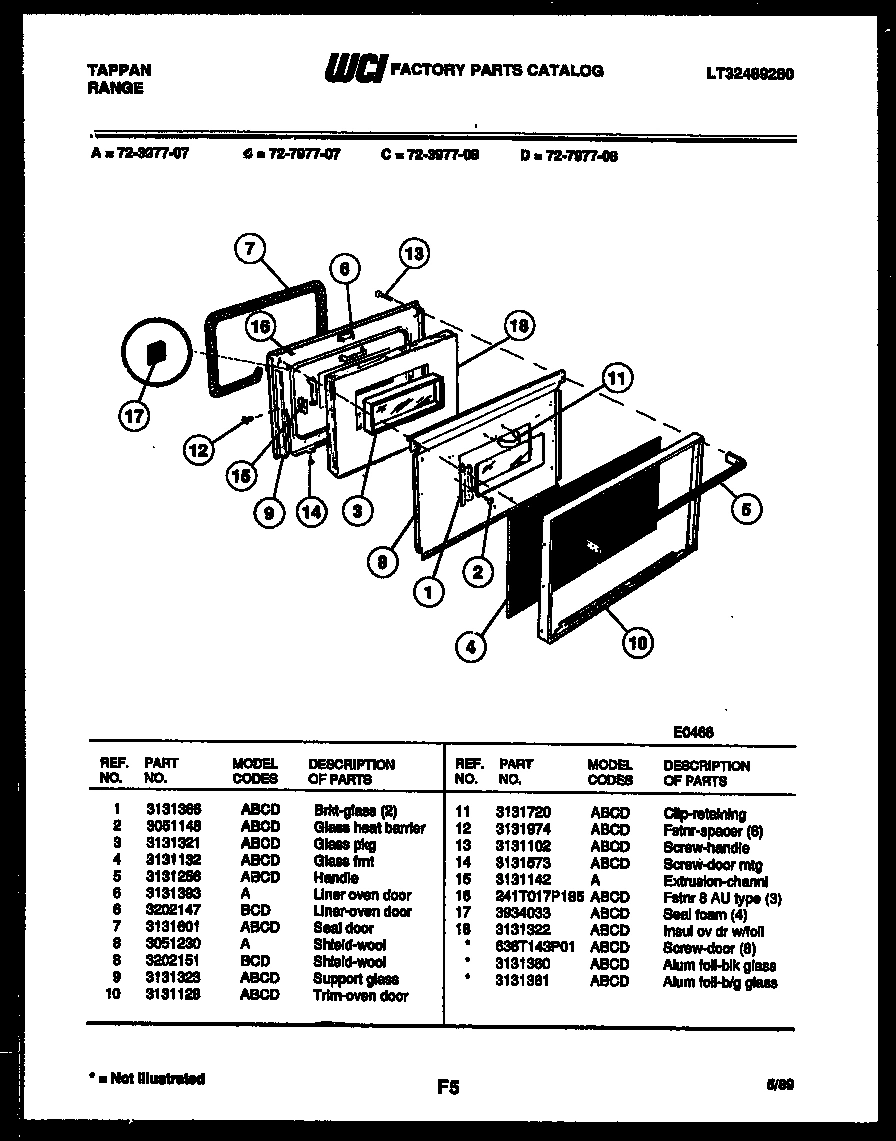 05 - LOWER OVEN DOOR PARTS