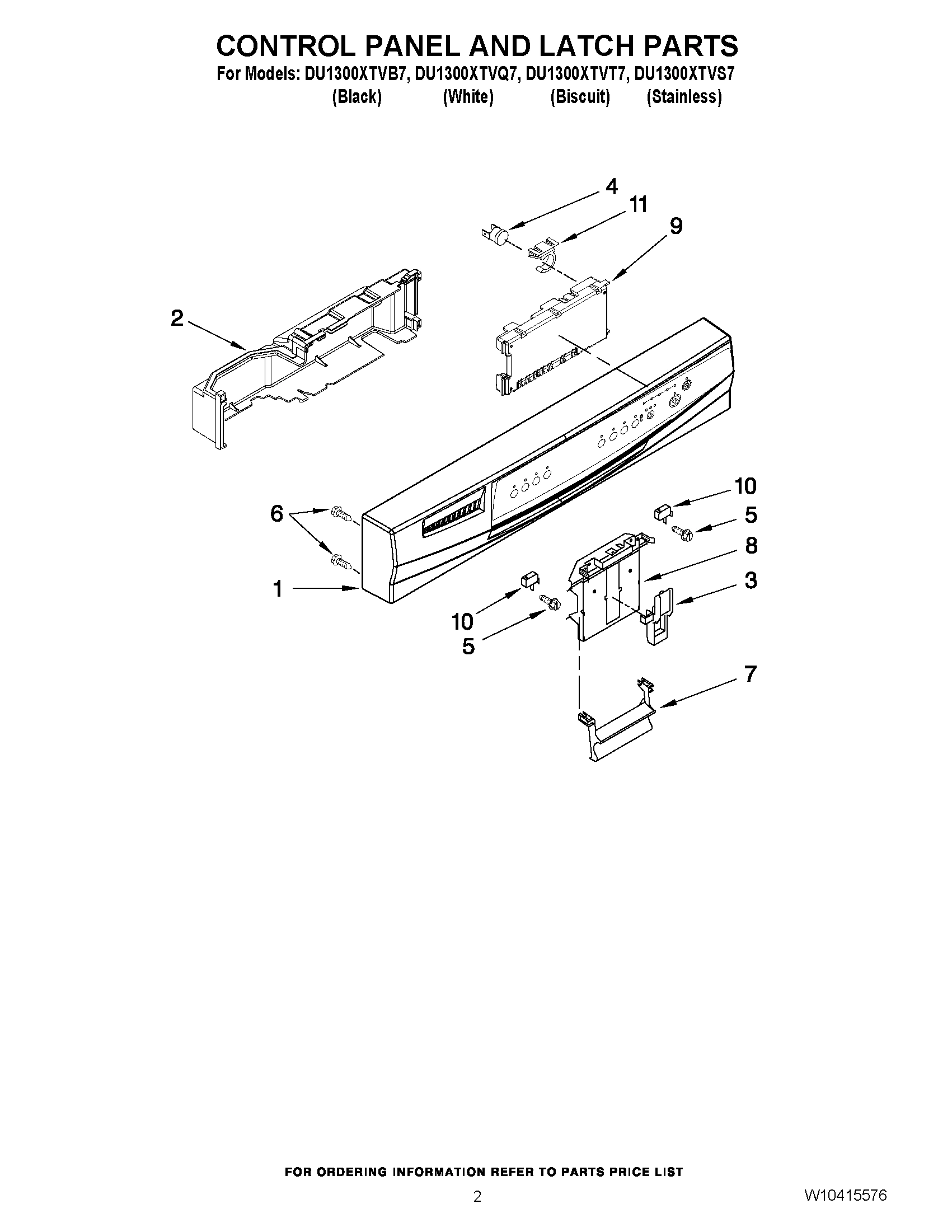 02 - CONTROL PANEL AND LATCH PARTS