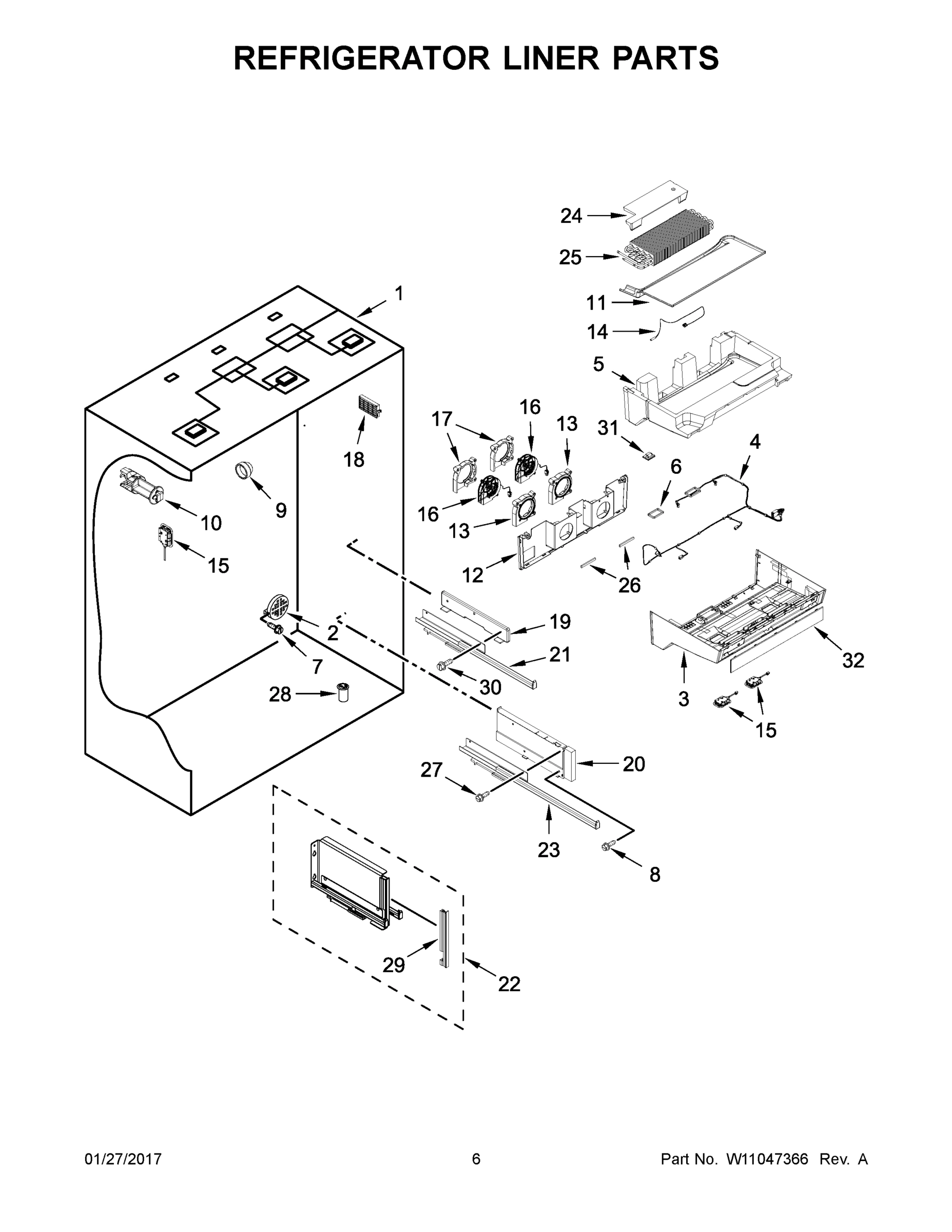 04 - REFRIGERATOR LINER PARTS