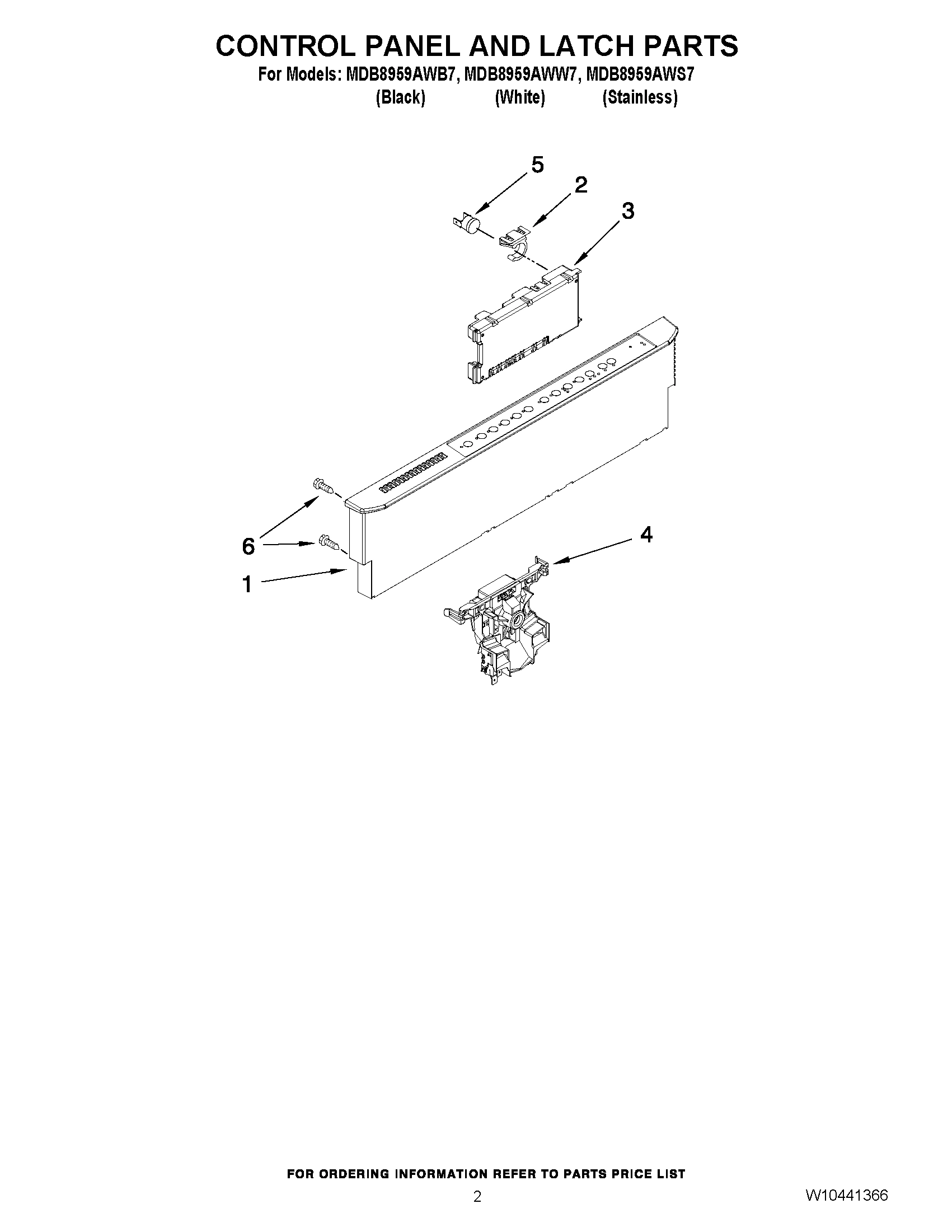 02 - CONTROL PANEL AND LATCH PARTS