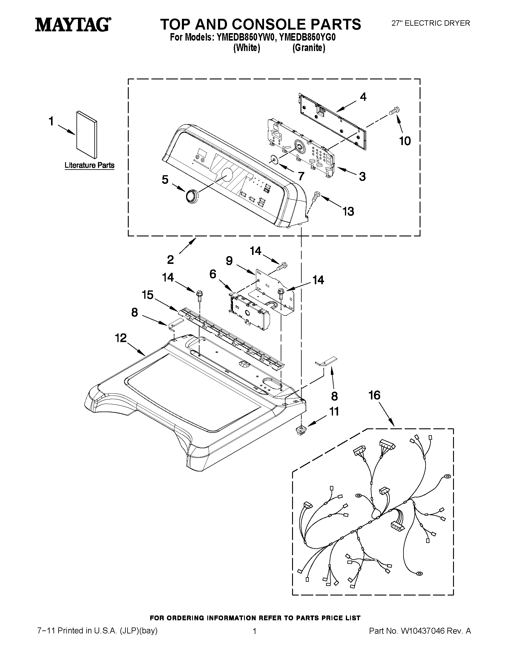 01 - TOP AND CONSOLE PARTS