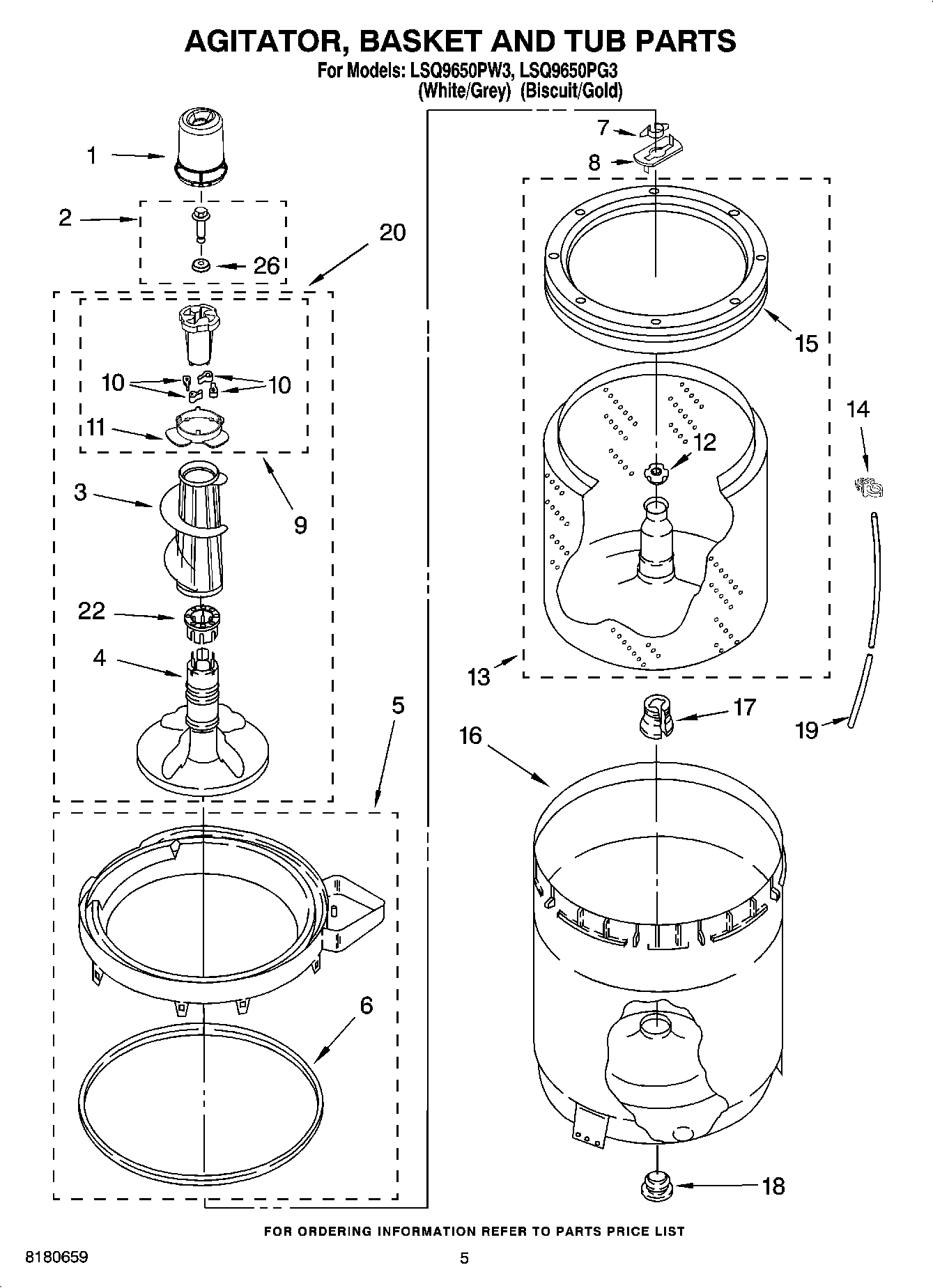 03 - AGITATOR, BASKET AND TUB PARTS