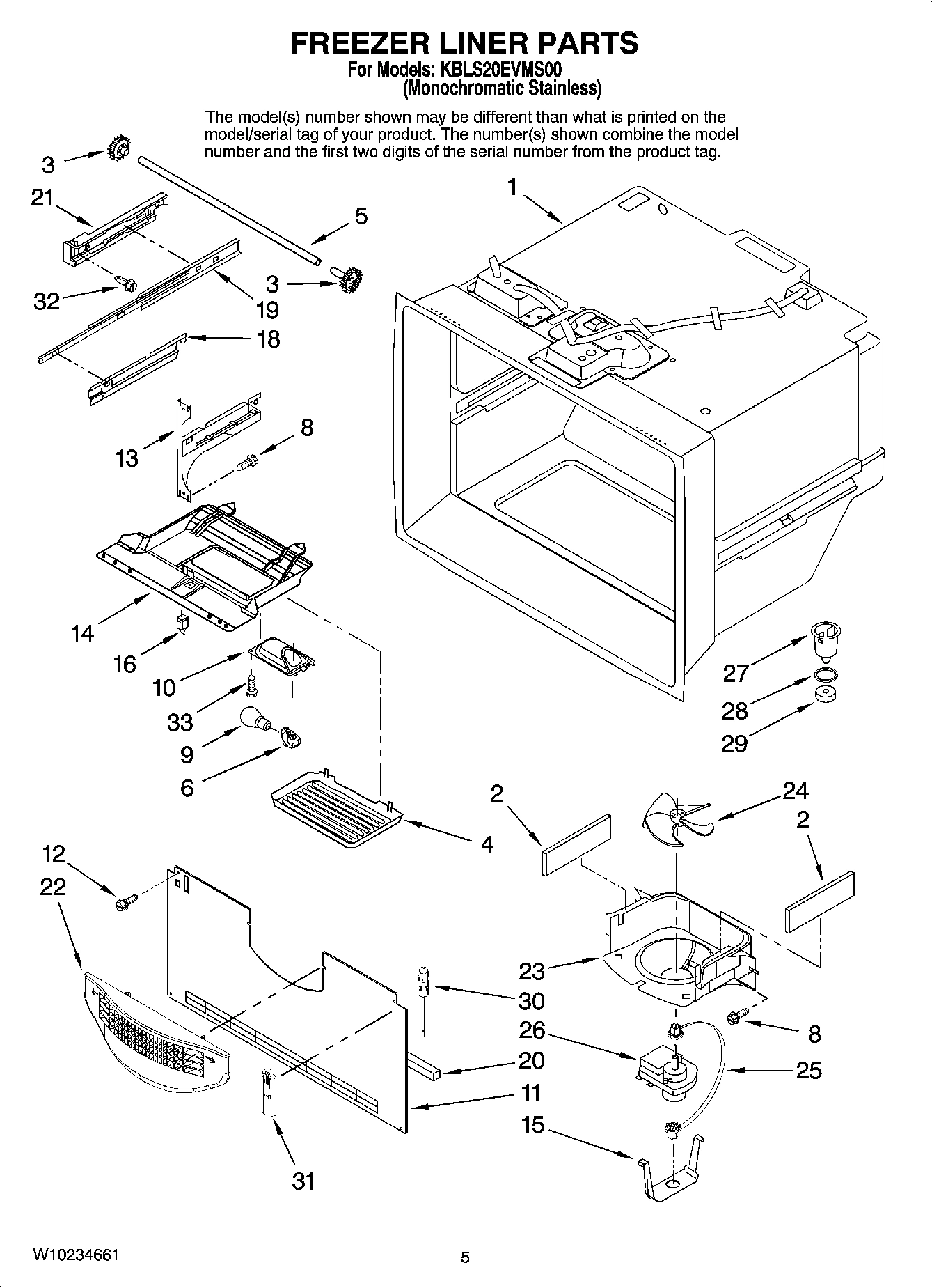 03 - FREEZER LINER PARTS