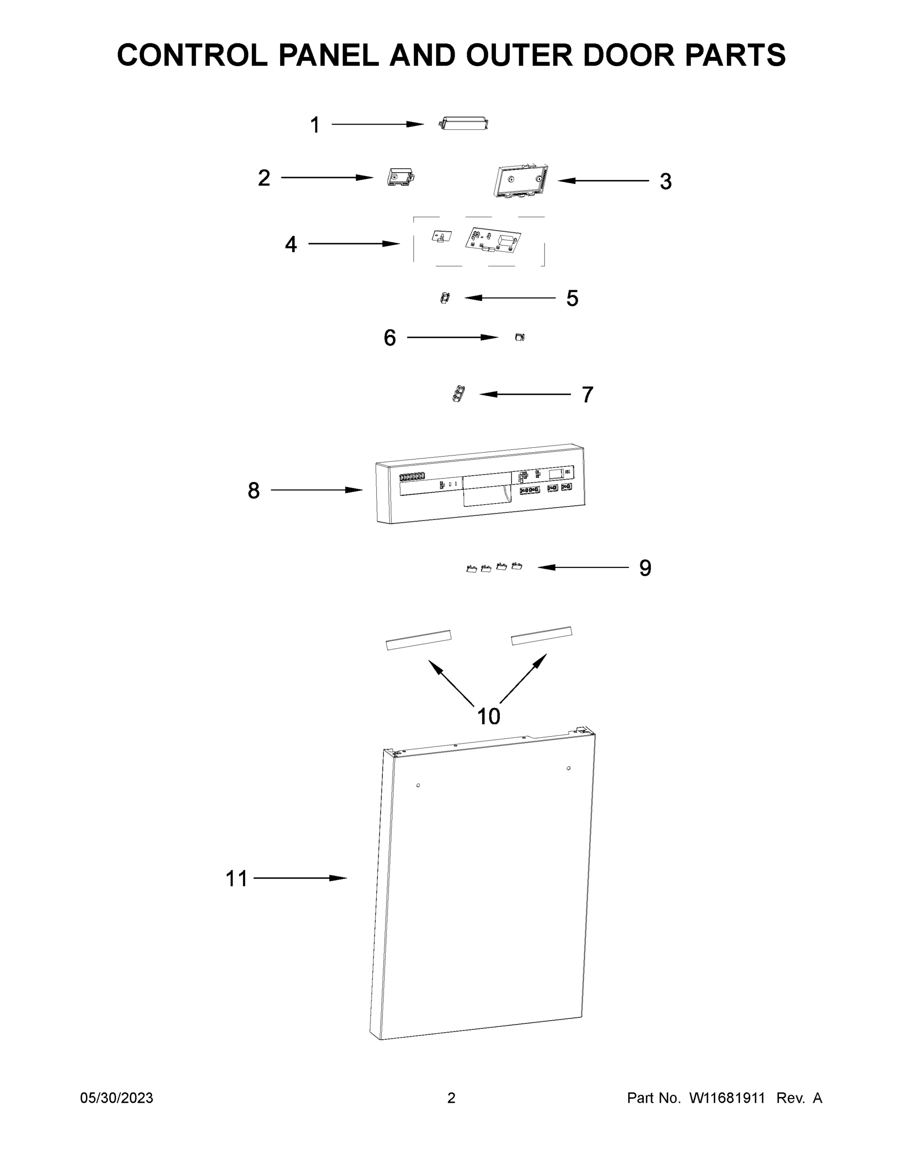 02 - CONTROL PANEL AND OUTER DOOR PARTS
