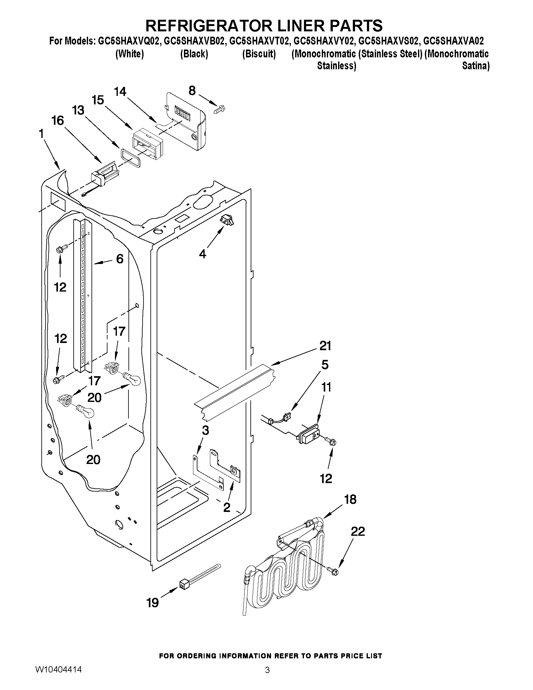 02 - REFRIGERATOR LINER PARTS