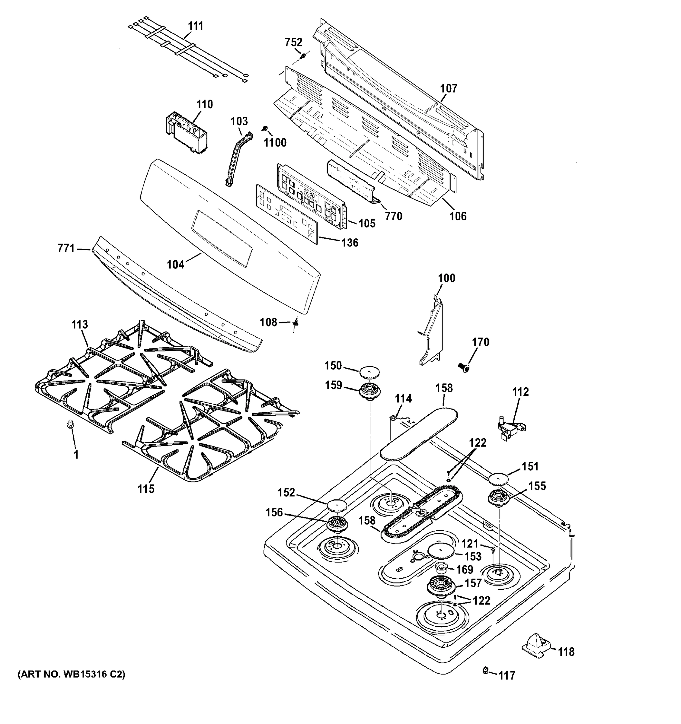 CONTROL PANEL & COOKTOP