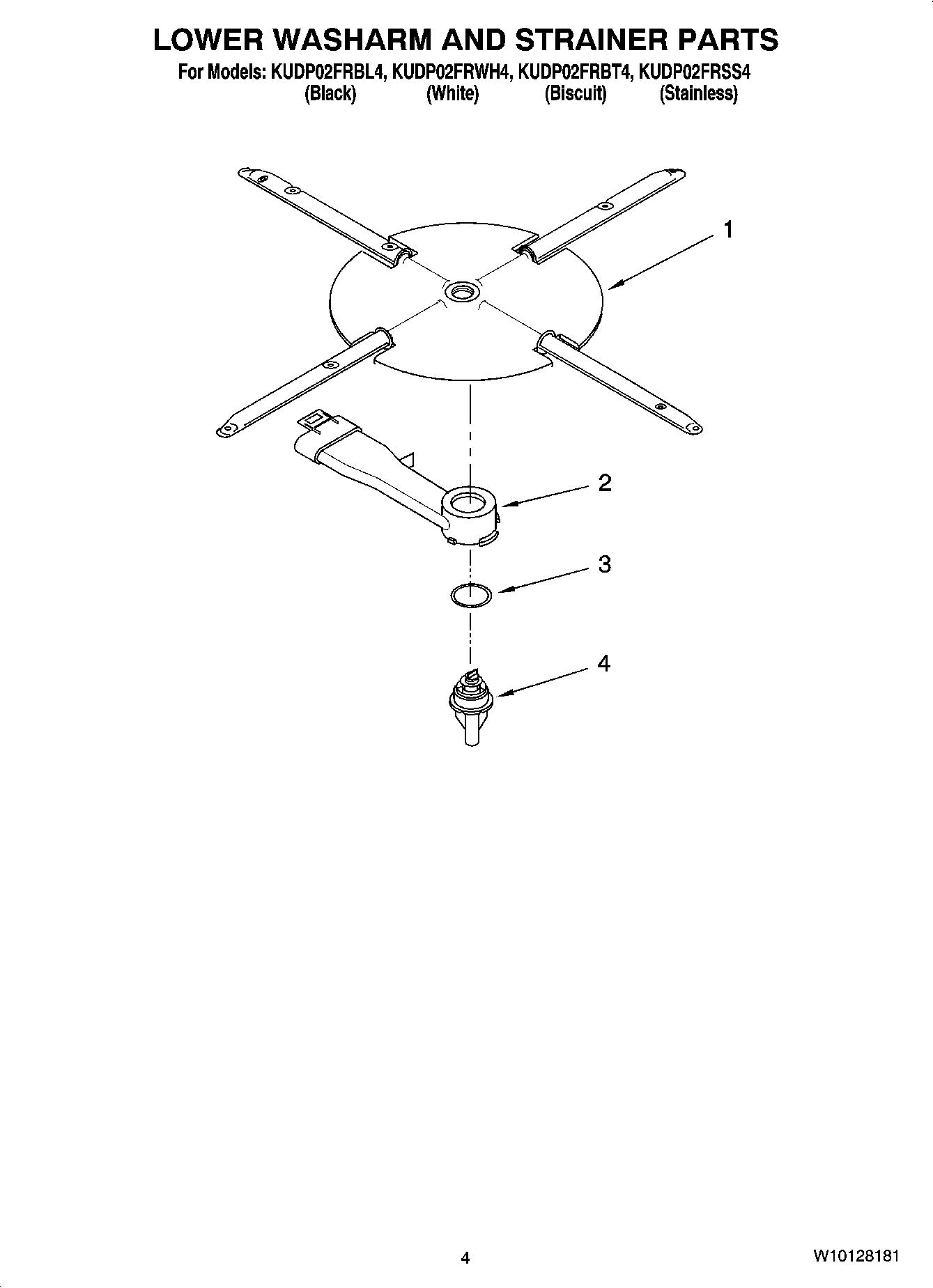 04 - LOWER WASHARM AND STRAINER PARTS