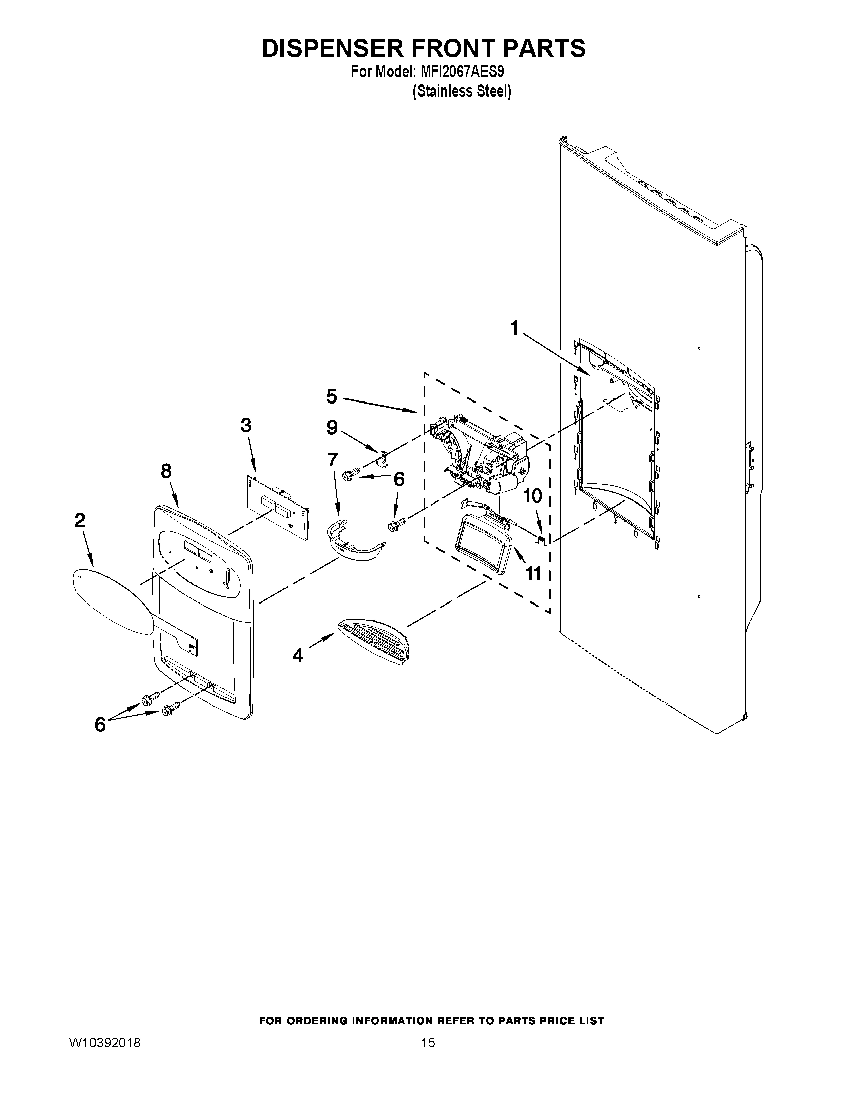 08 - DISPENSER FRONT PARTS
