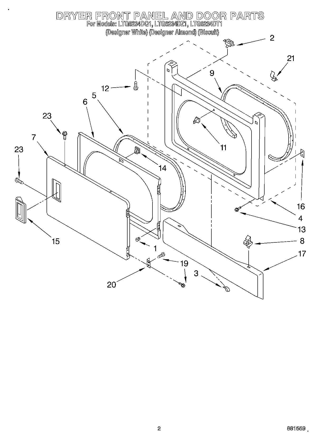 02 - DRYER FRONT PANEL AND DOOR