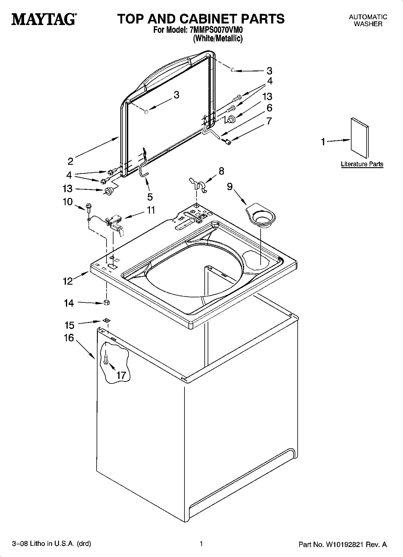 01 - TOP AND CABINET PARTS