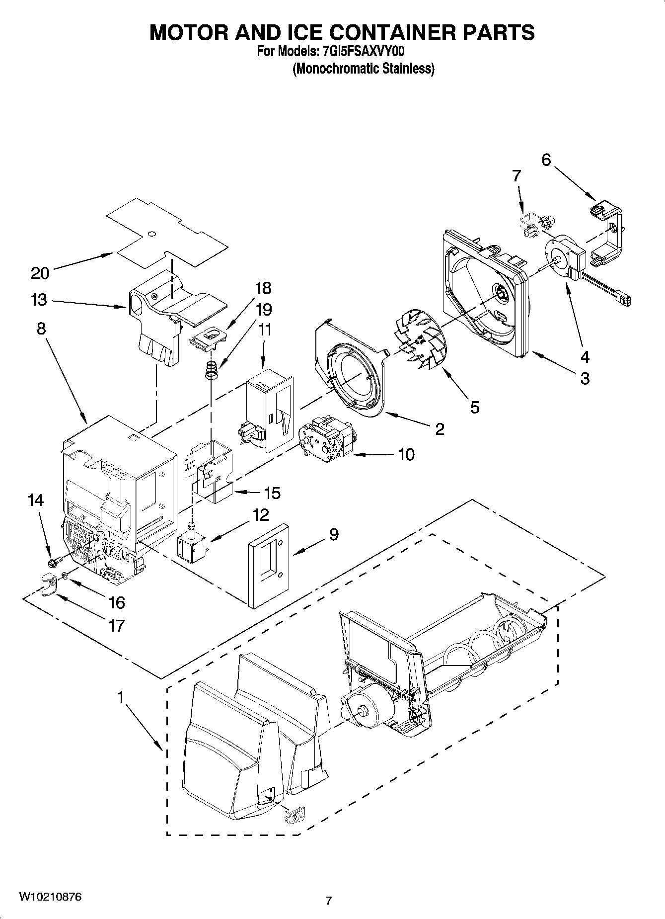 04 - MOTOR AND ICE CONTAINER PARTS