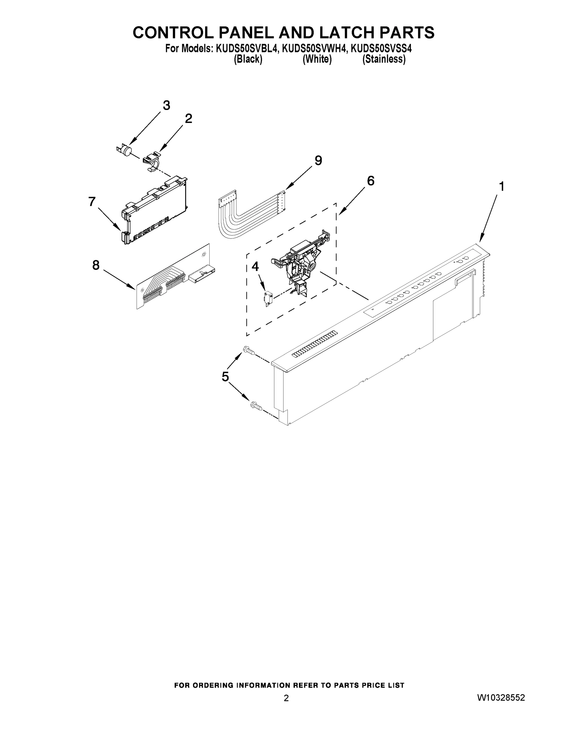 02 - CONTROL PANEL AND LATCH PARTS