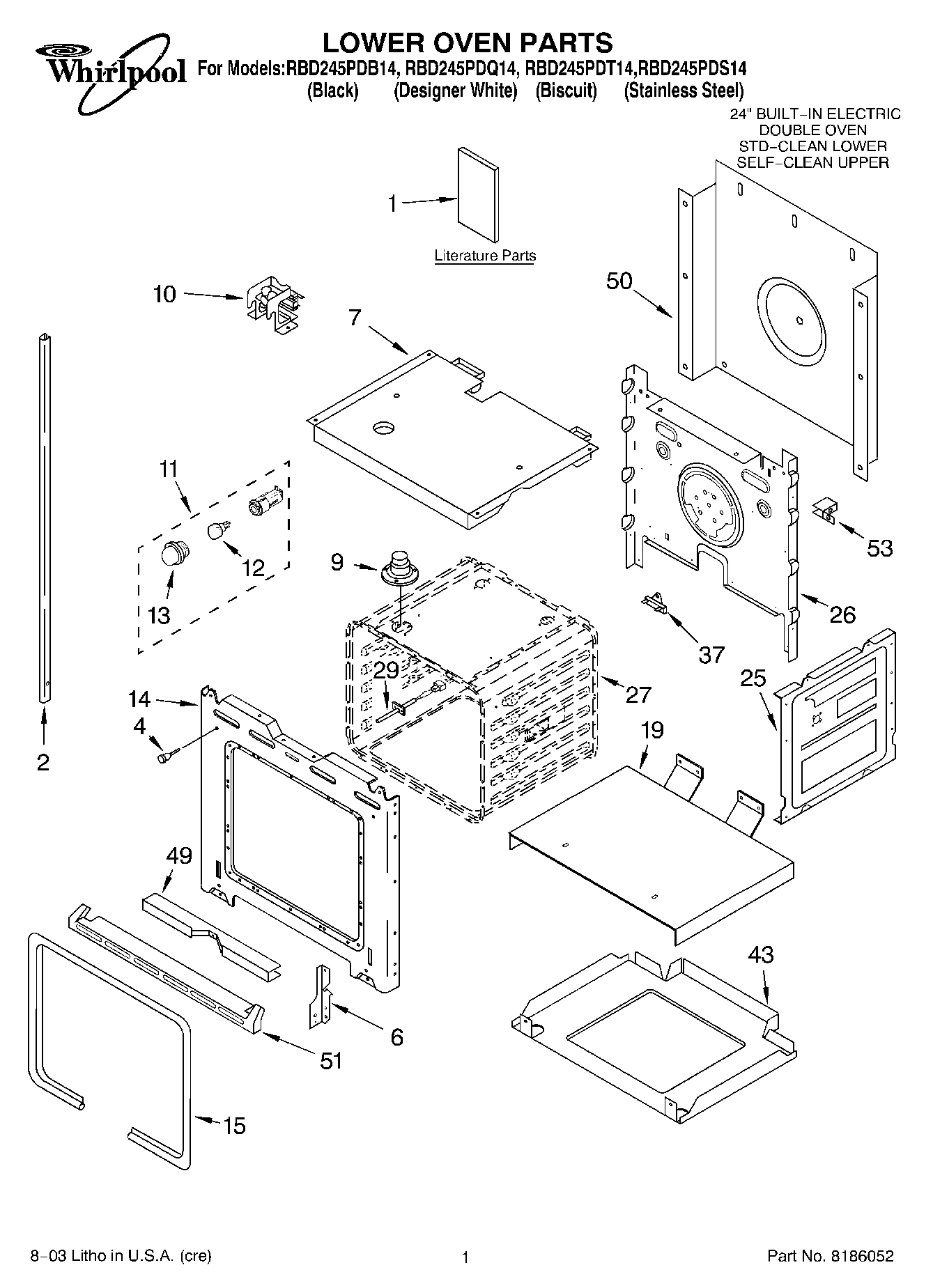 01 - LOWER OVEN PARTS