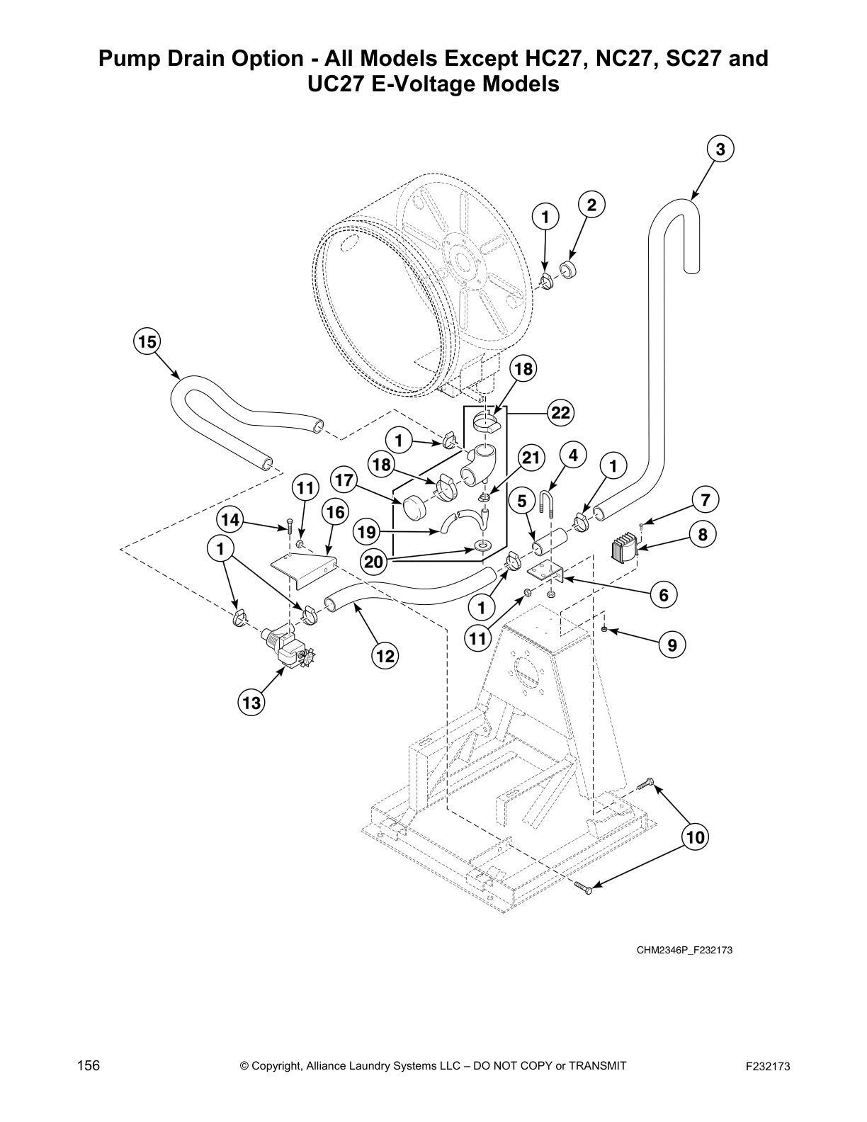 Pump Drain Option - All Models Except HC27, NC27, SC27 and 
UC27 E-Voltage Models