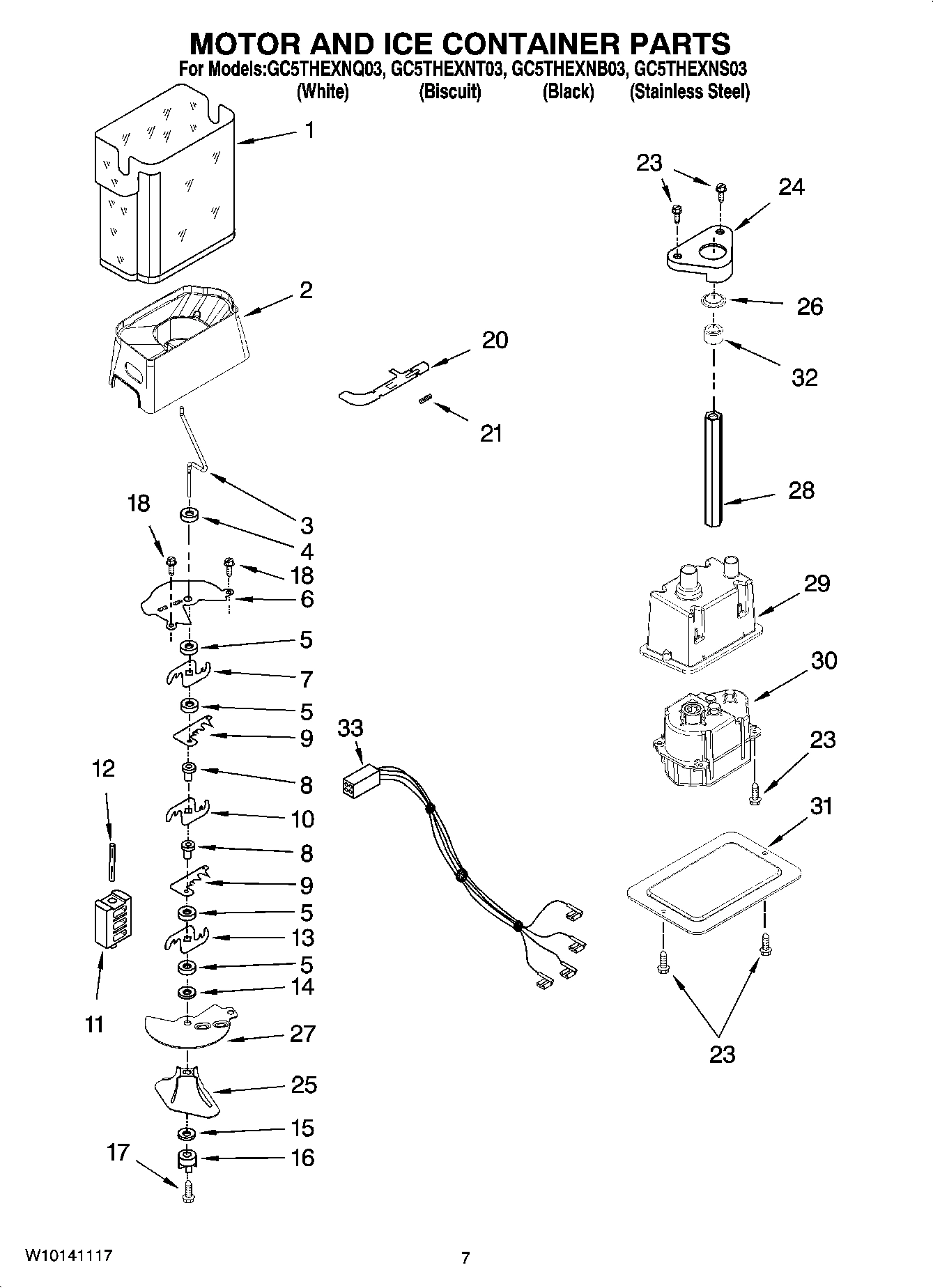 05 - MOTOR AND ICE CONTAINER PARTS