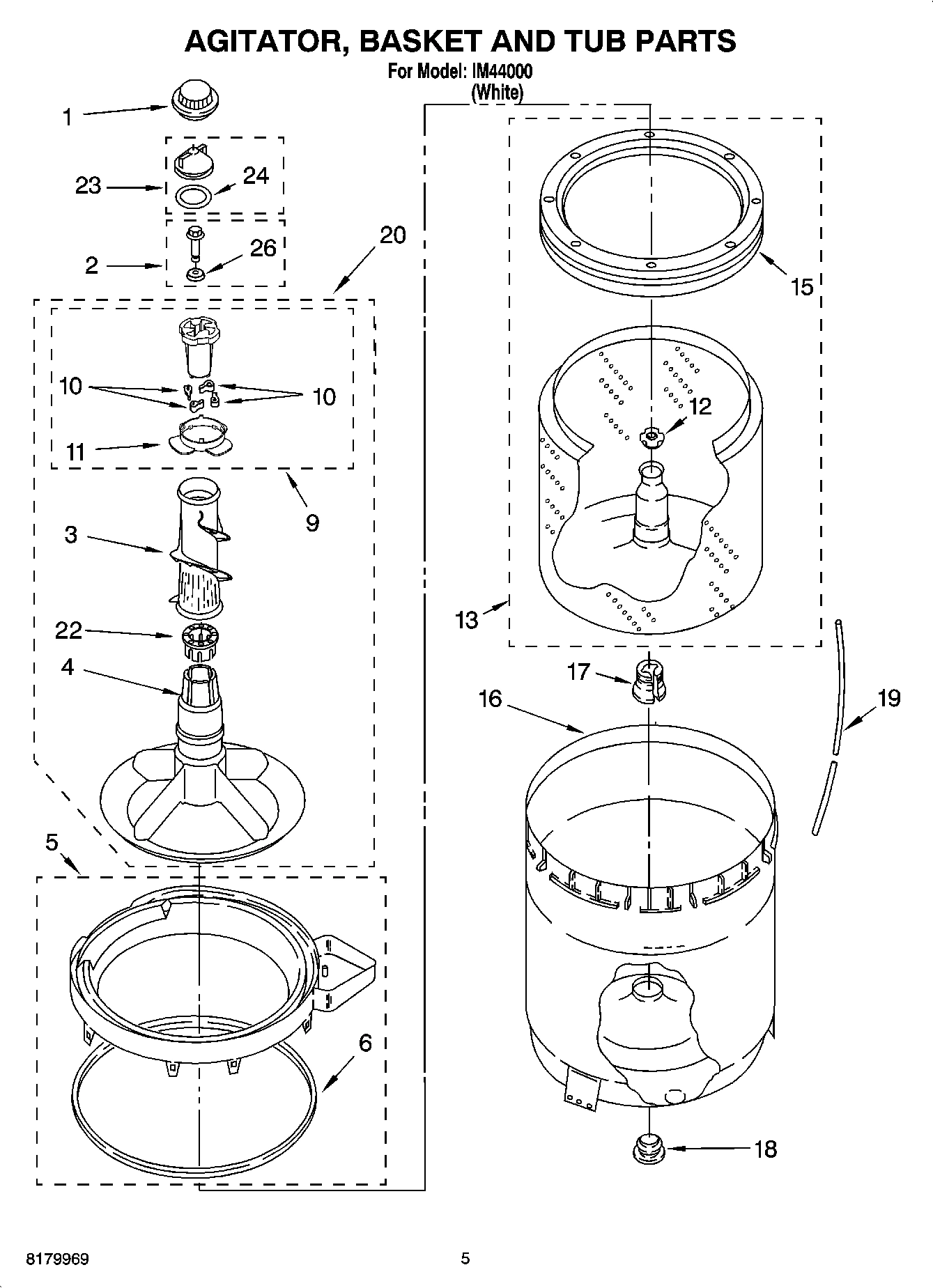 03 - AGITATOR, BASKET AND TUB PARTS