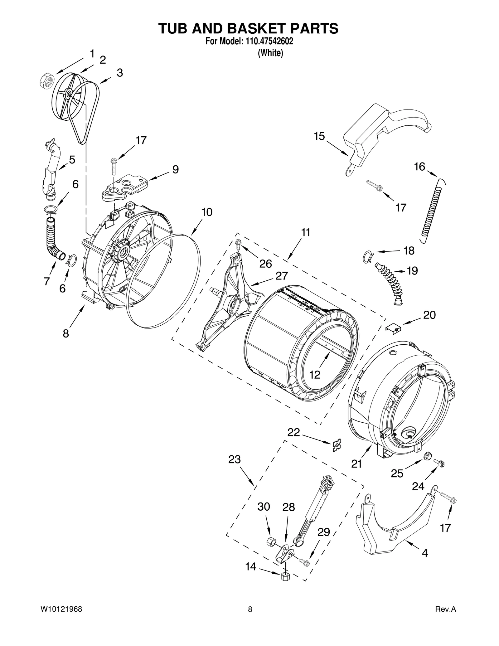 TUB AND BASKET PARTS