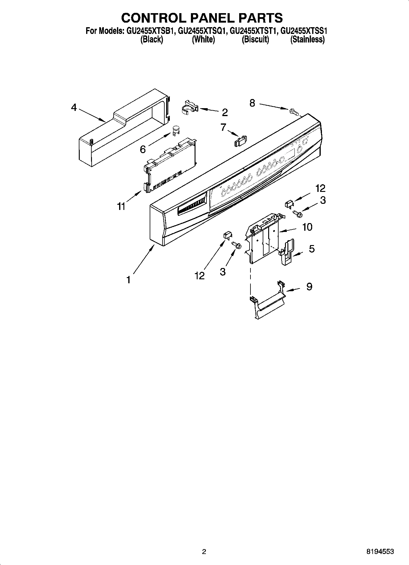 02 - CONTROL PANEL PARTS