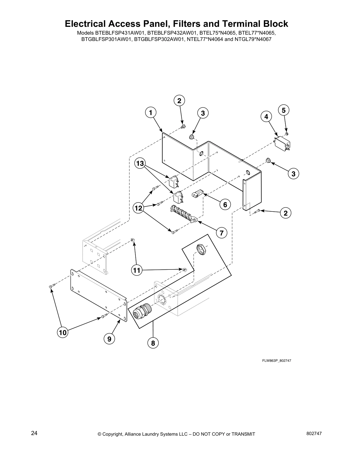 Electrical Access Panel, Filters and Terminal Block