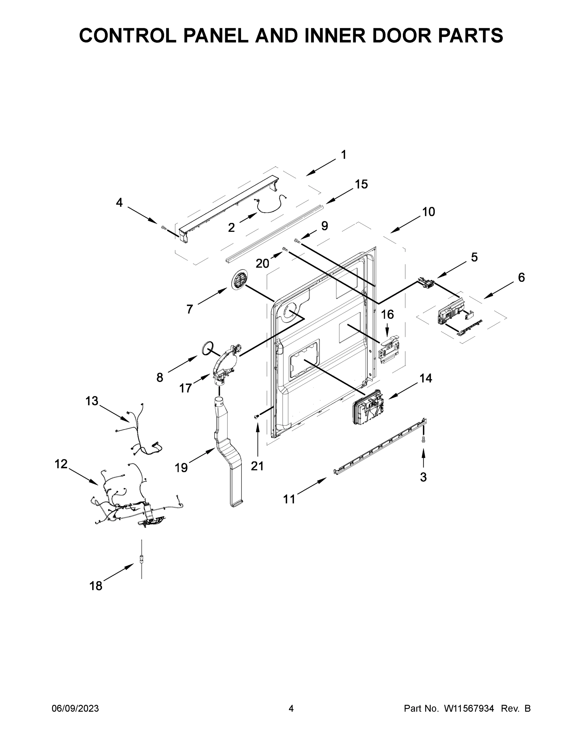 03 - CONTROL PANEL AND INNER DOOR PARTS