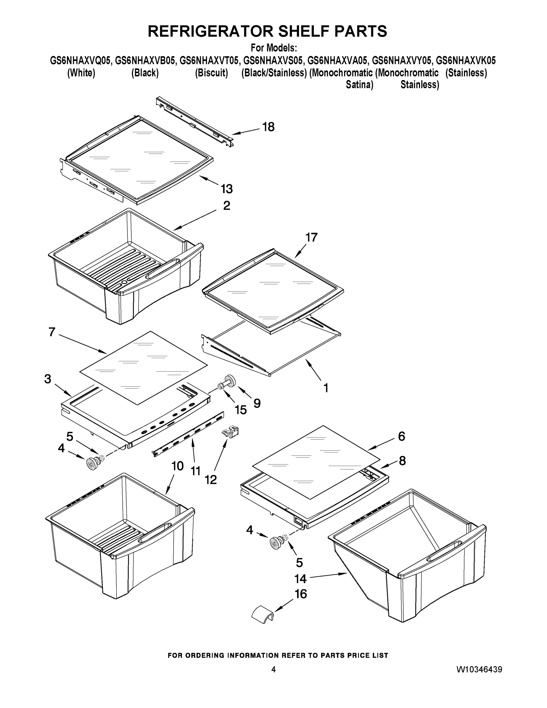 03 - REFRIGERATOR SHELF PARTS
