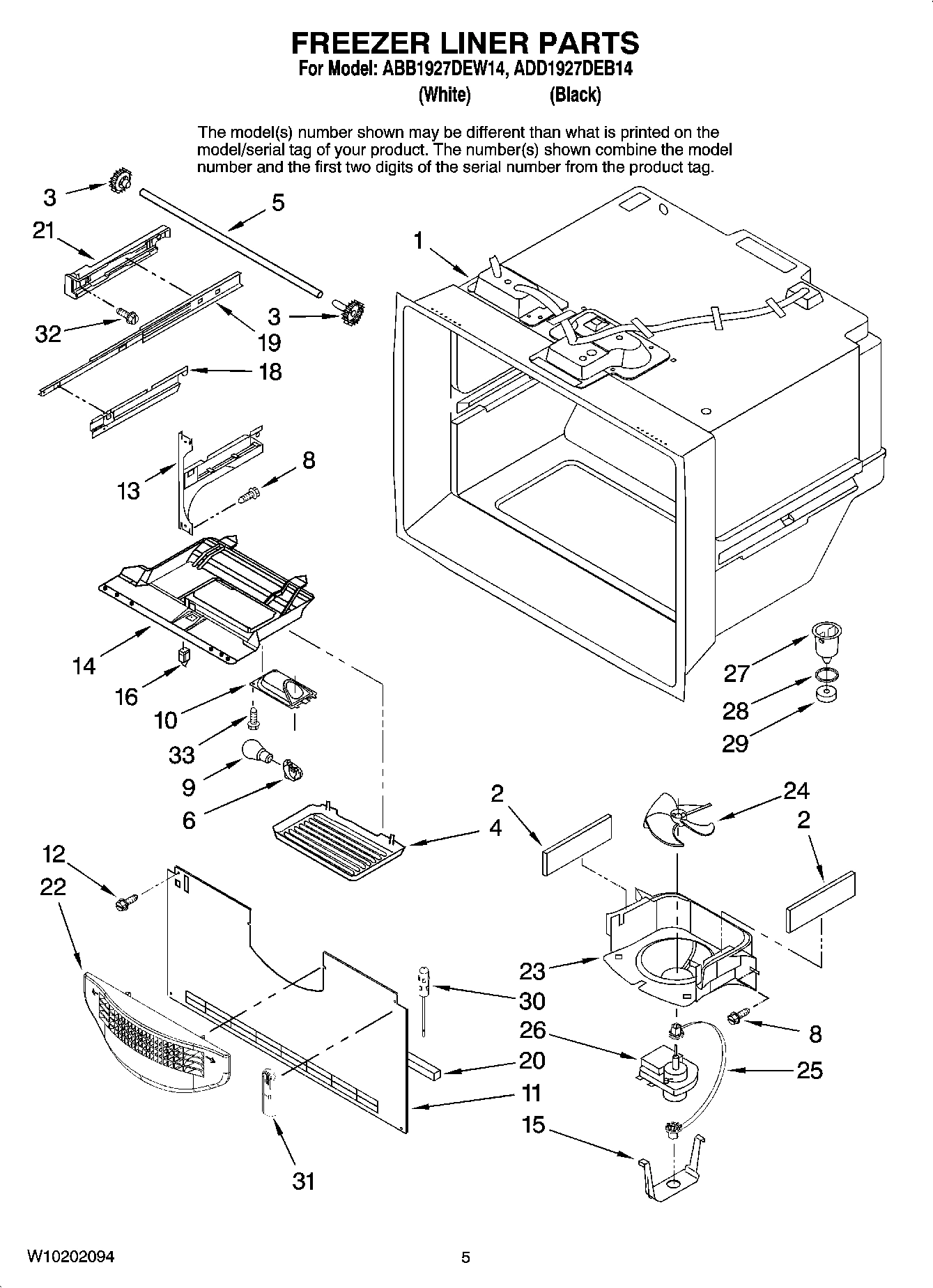 03 - FREEZER LINER PARTS